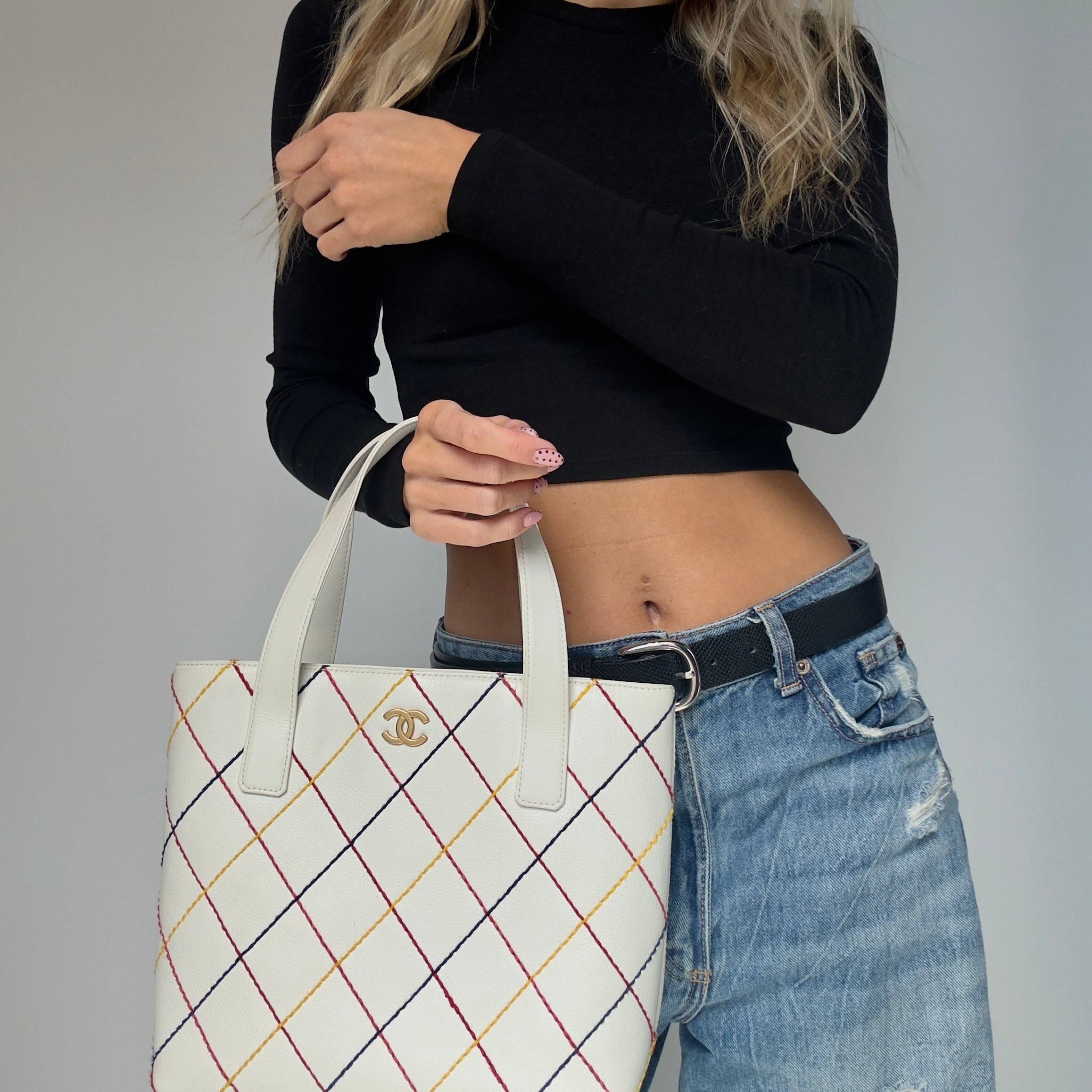 Chanel Small Surpique Tote Multicolor