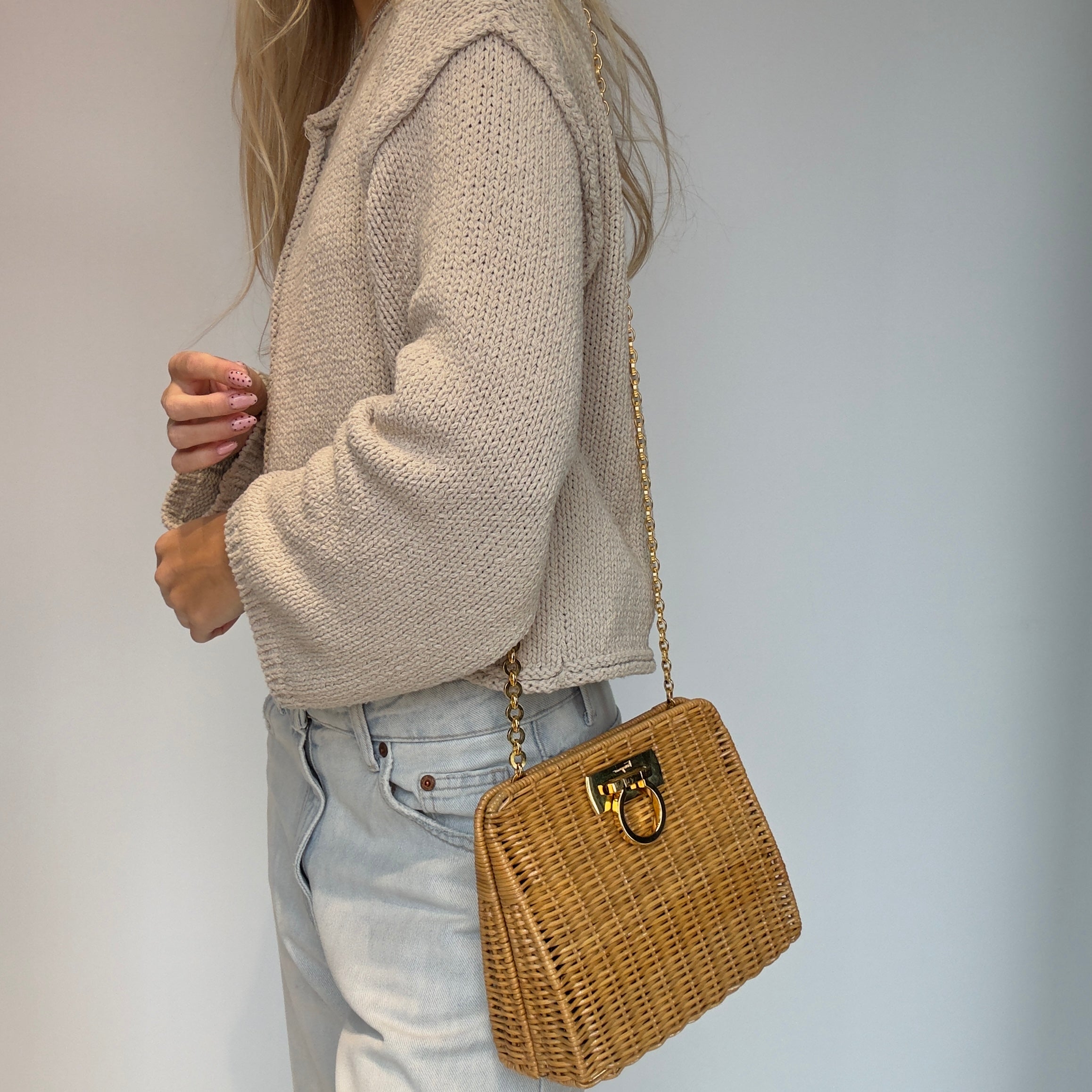 Salvatore Ferragamo Wicker Gancini Bag