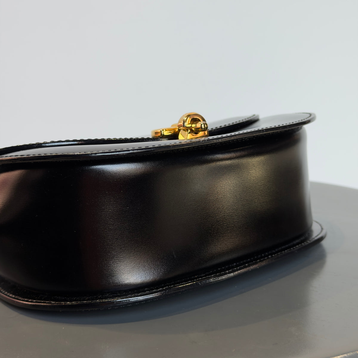 Vintage Celine Black Leather Top Handle Bag
