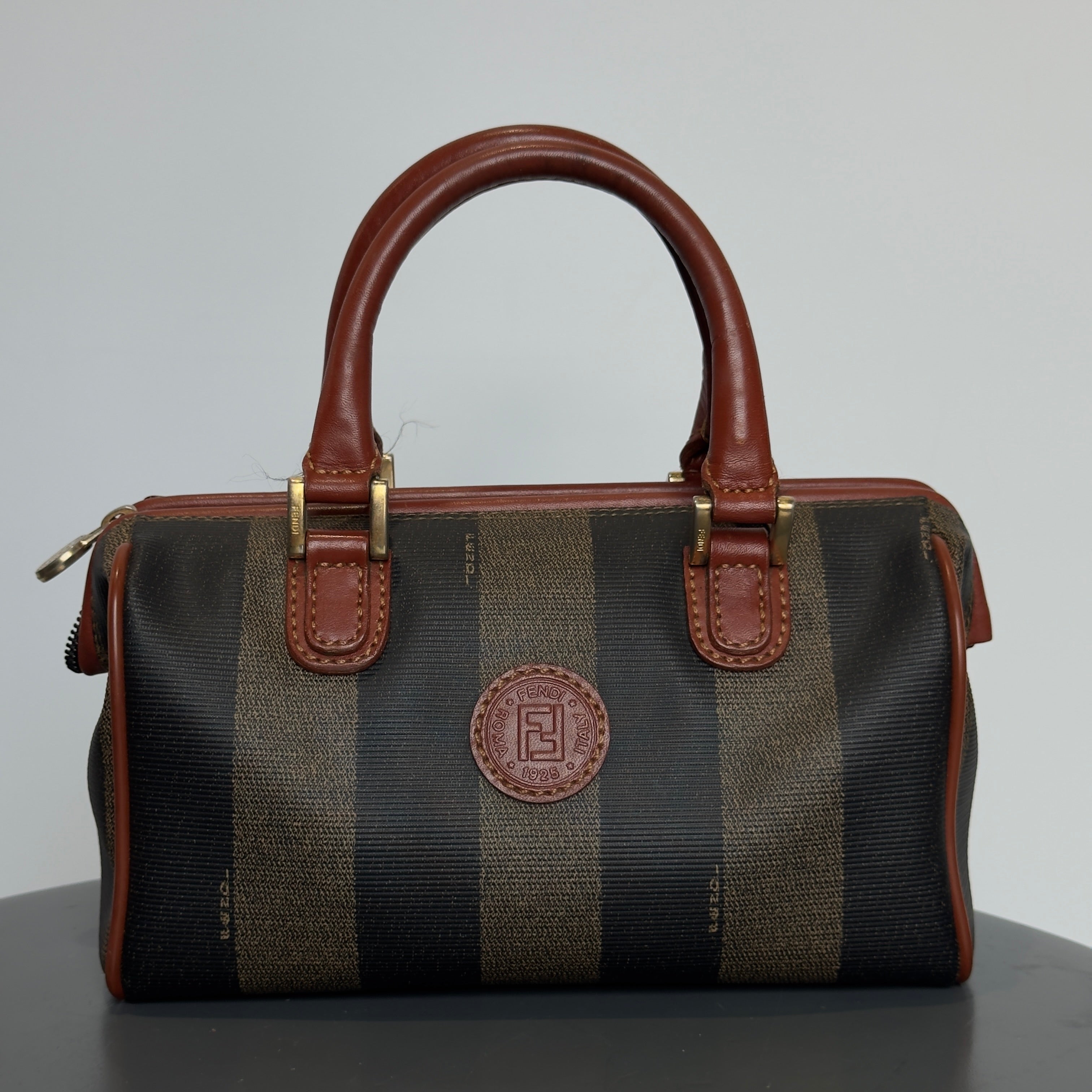 Fendi Pequin Boston Bag Mini
