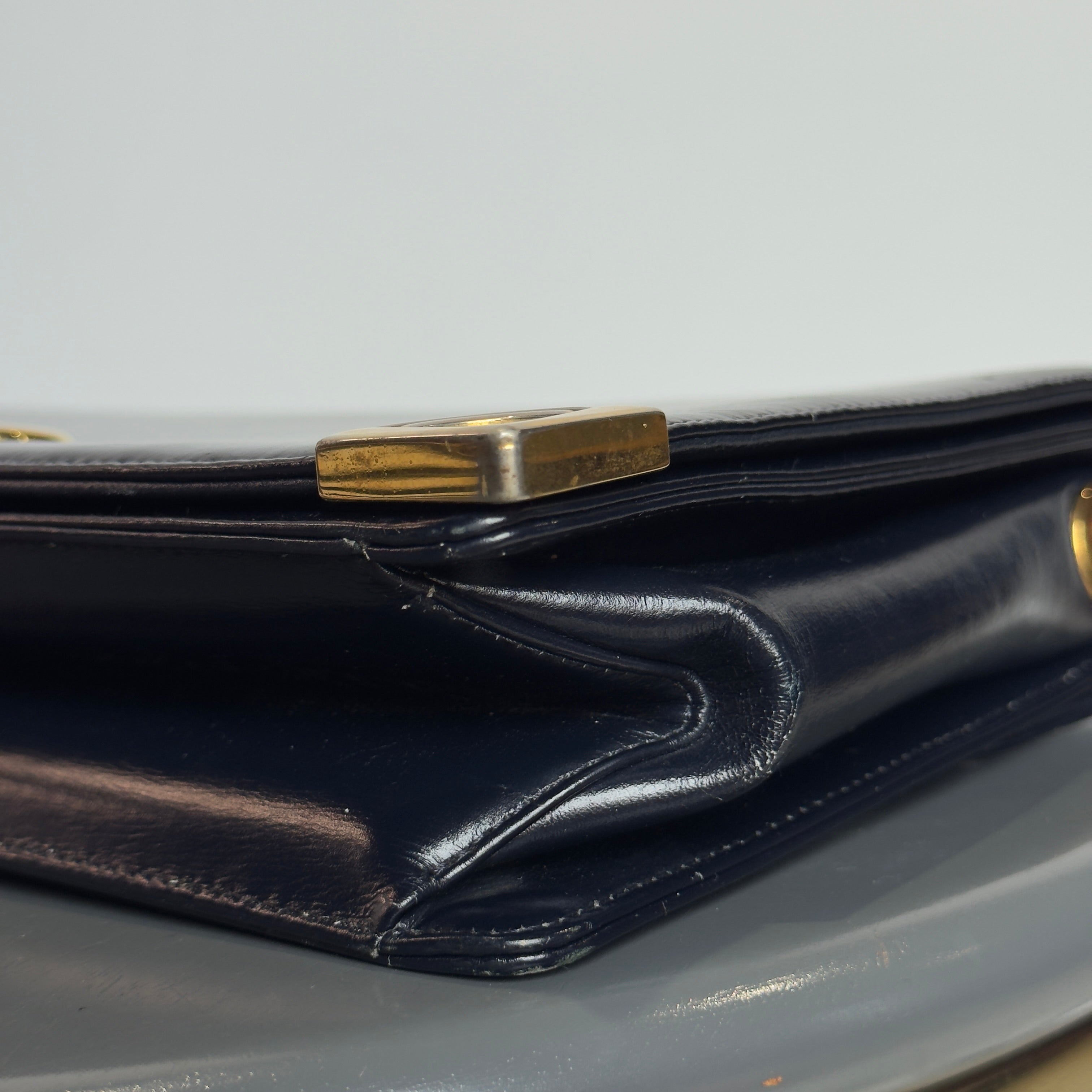 Vintage Christian Dior Box Leather Clutch Bag