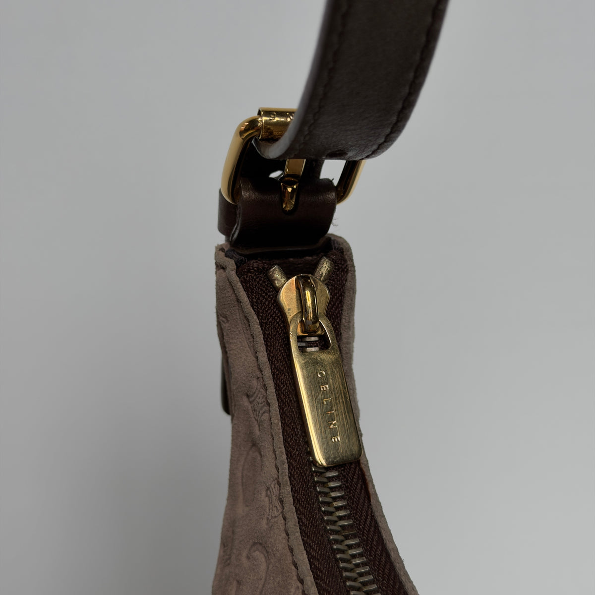 Celine Suede Triomphe Shoulder Bag
