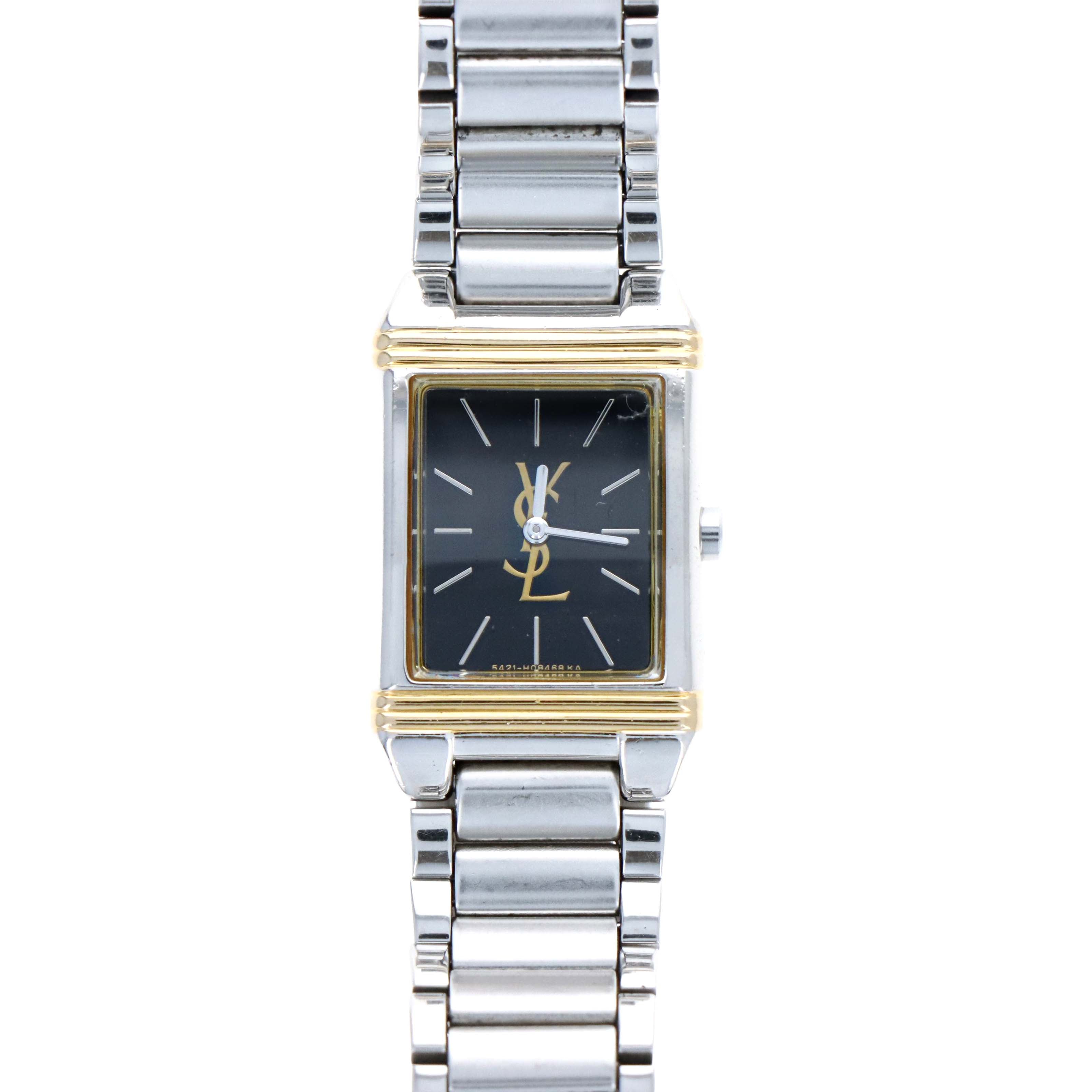 Vintage Yves Saint Laurent Rectangle Logo Watch - Queen May