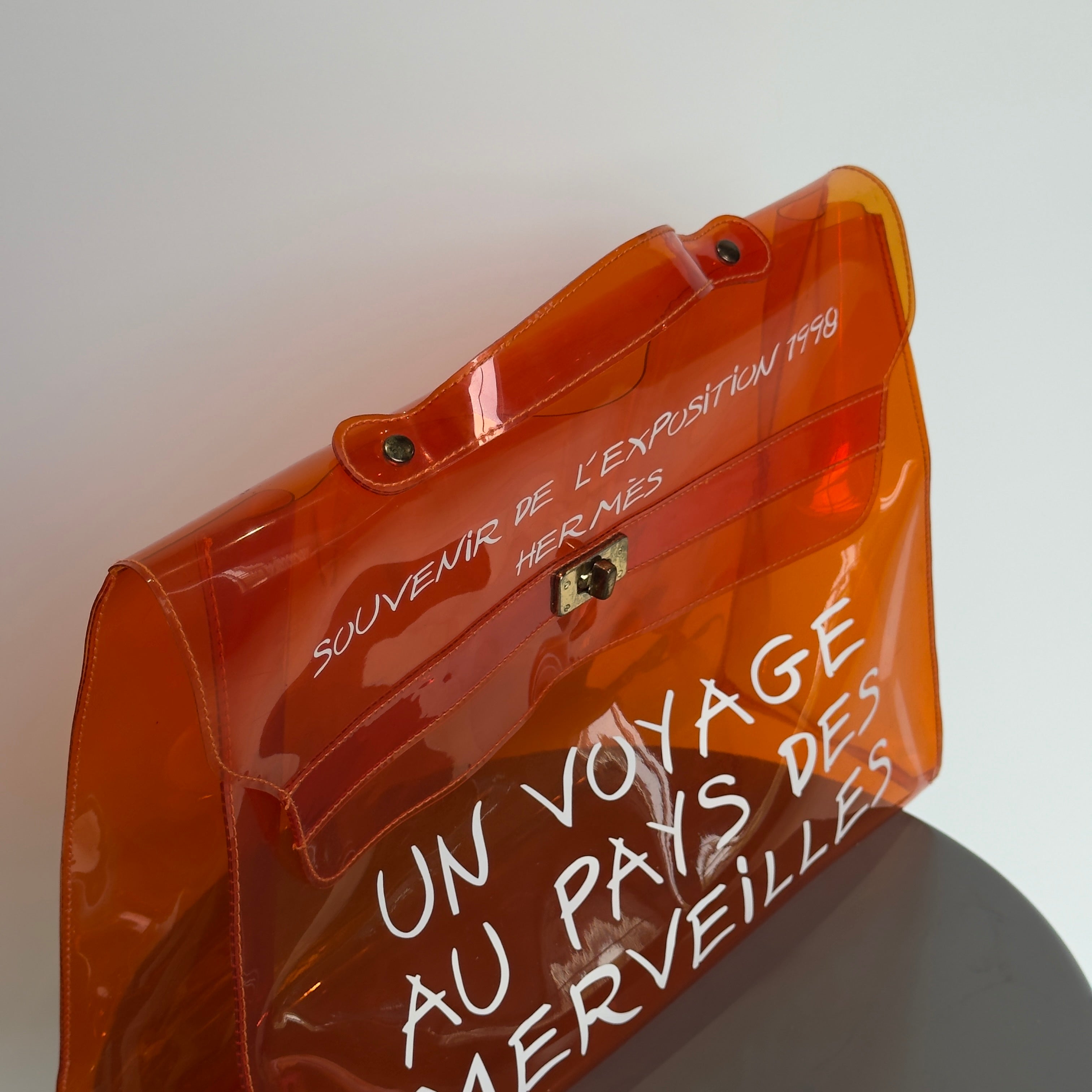 Hermes Vinyl Souvenirs De L'Exposition Kelly PVC Orange