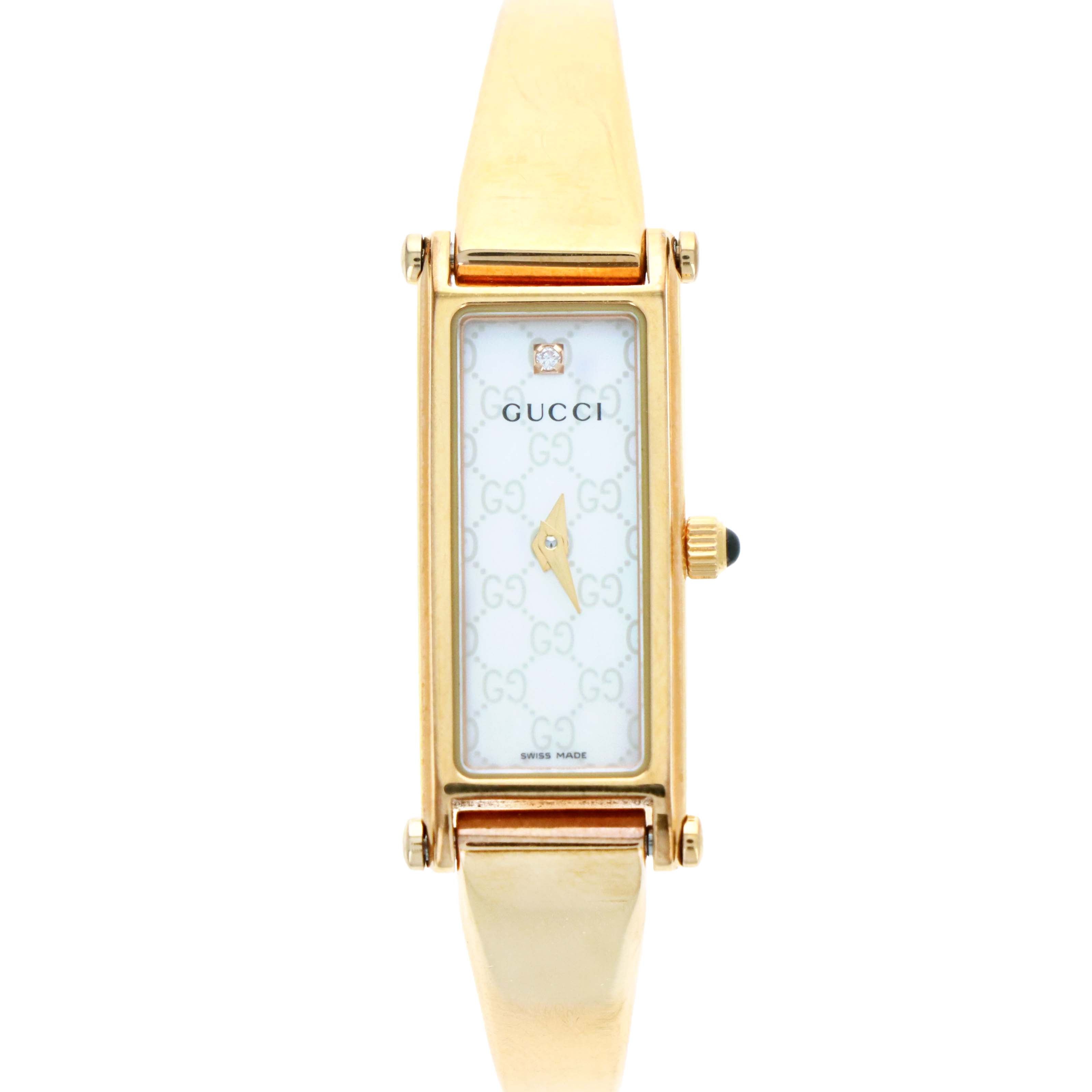 Gucci 1500L Mother Of Pearl GG Dial Watch - Queen May