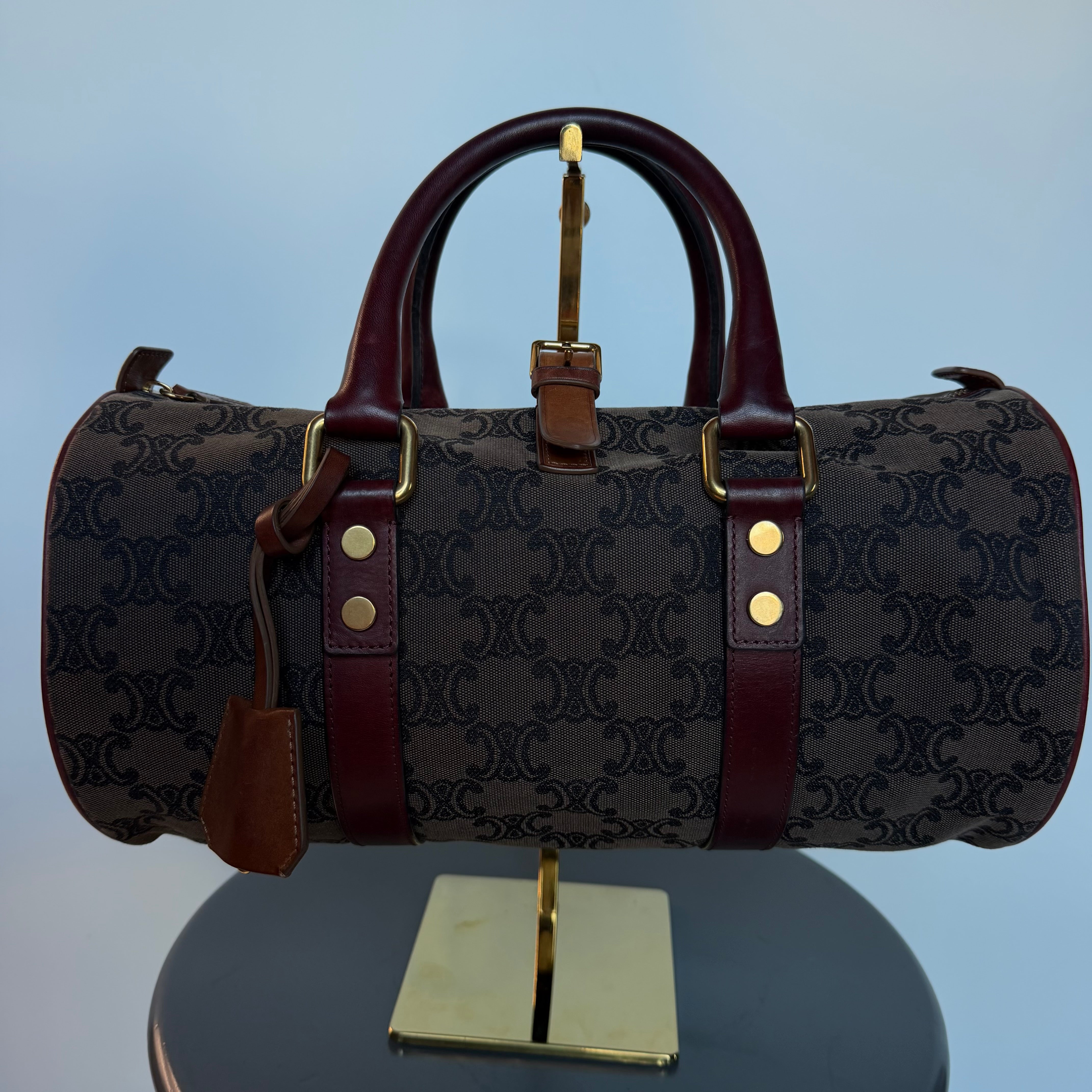 Celine Boston Canvas Barrel Tote