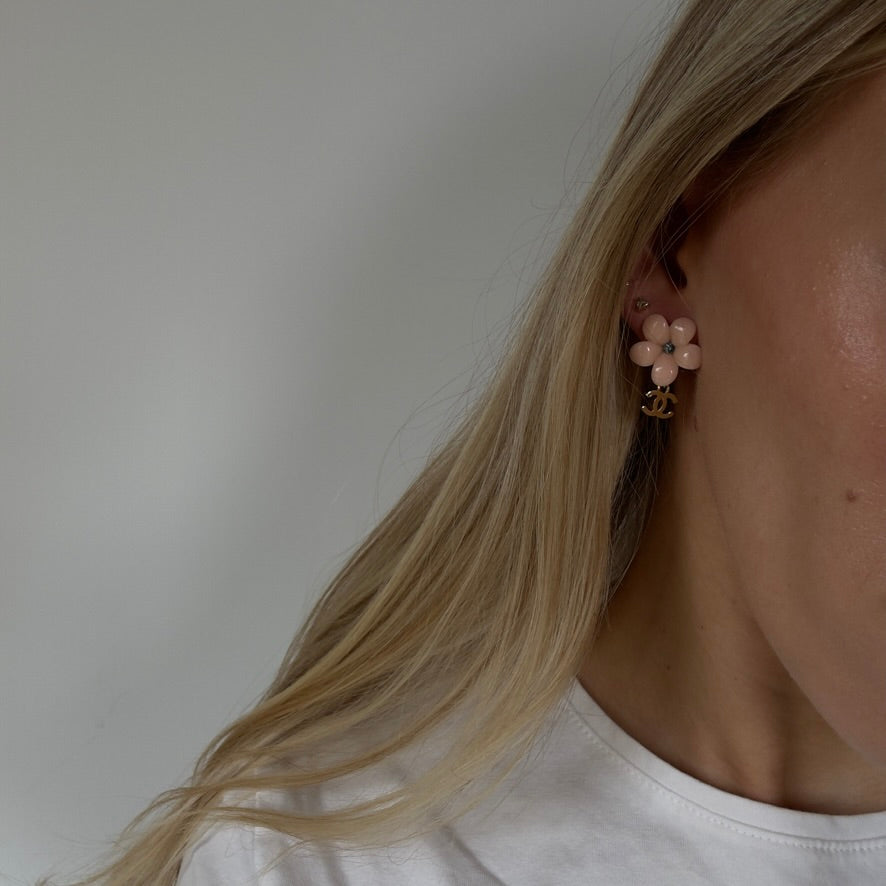 Chanel CC Flower Clip On Earrings 2005 - Queen May