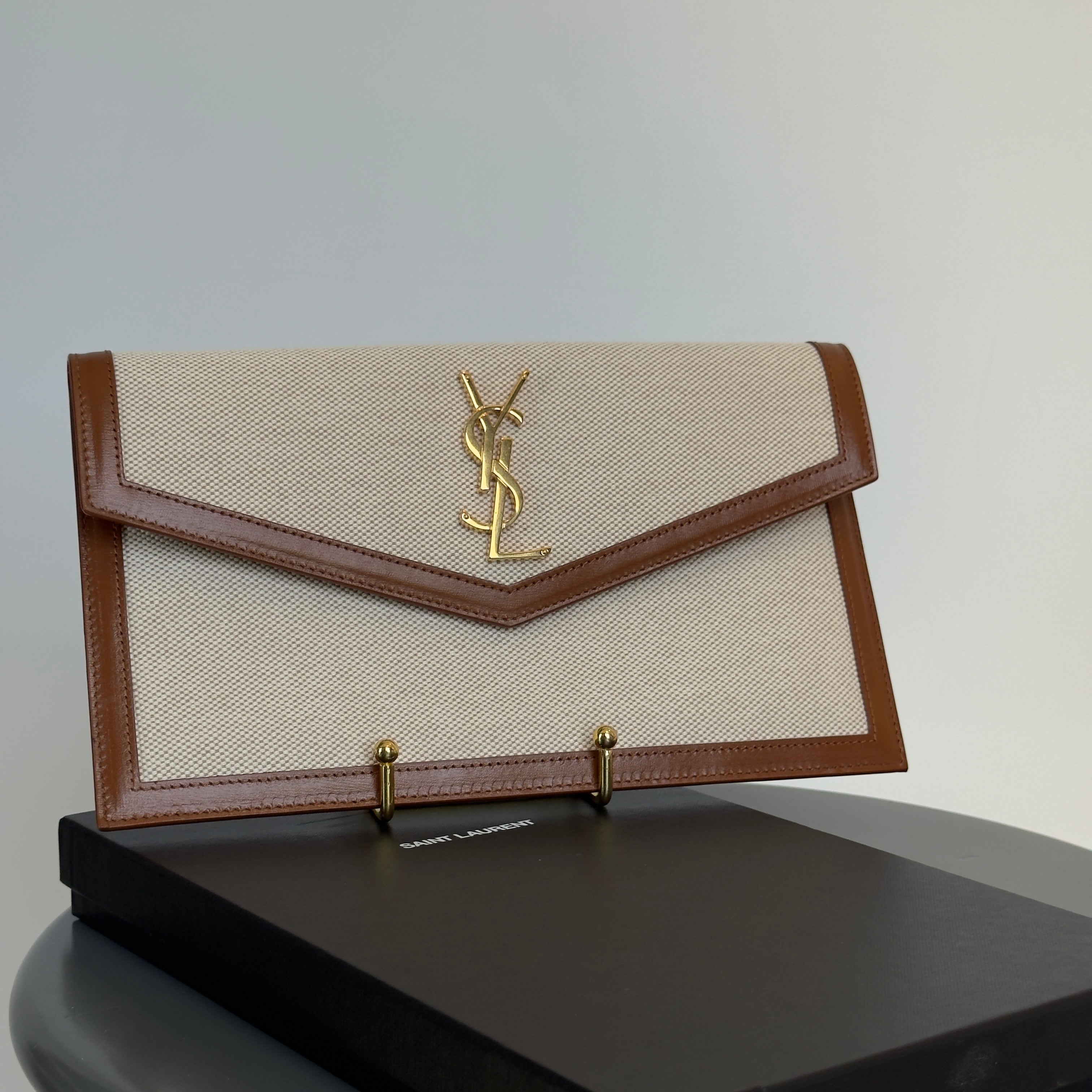 Saint Laurent Uptown Canvas Clutch