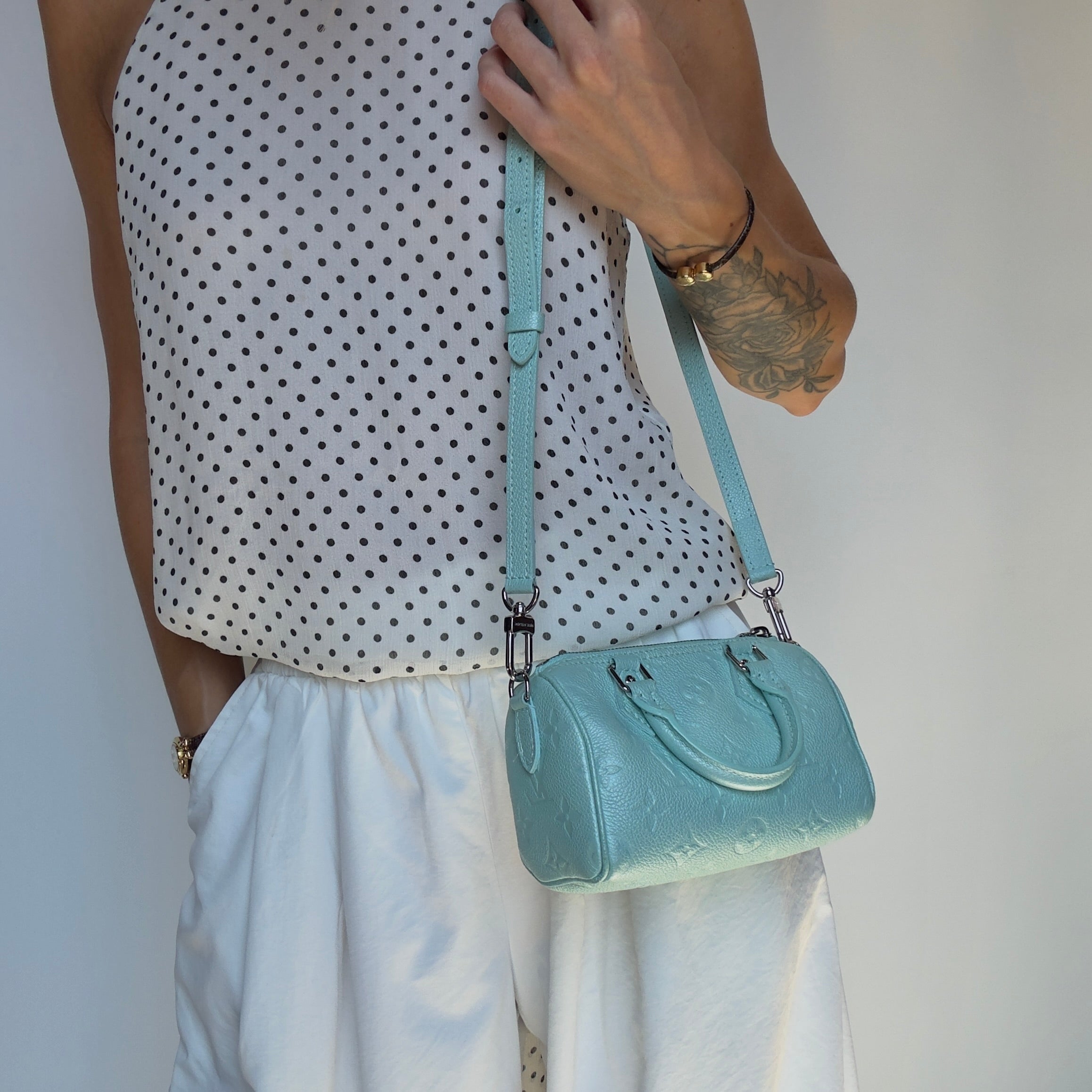 Louis Vuitton Empreinte Monogram Nano Speedy Pearly Lagoon Turquoise