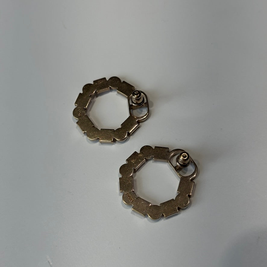 Christian Dior Petit Earrings Bronze Finish Metal With White Pearls - Queen May
