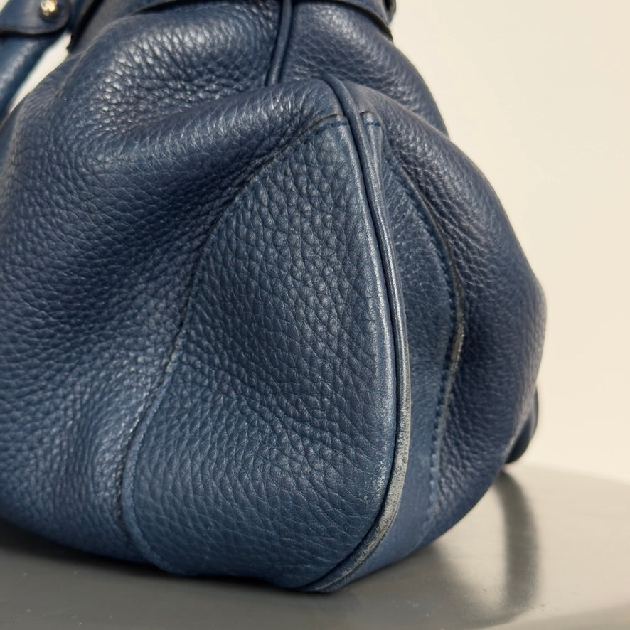 Salvatore Ferragamo Navy Gancini Marisa 21 Handbag - Queen May