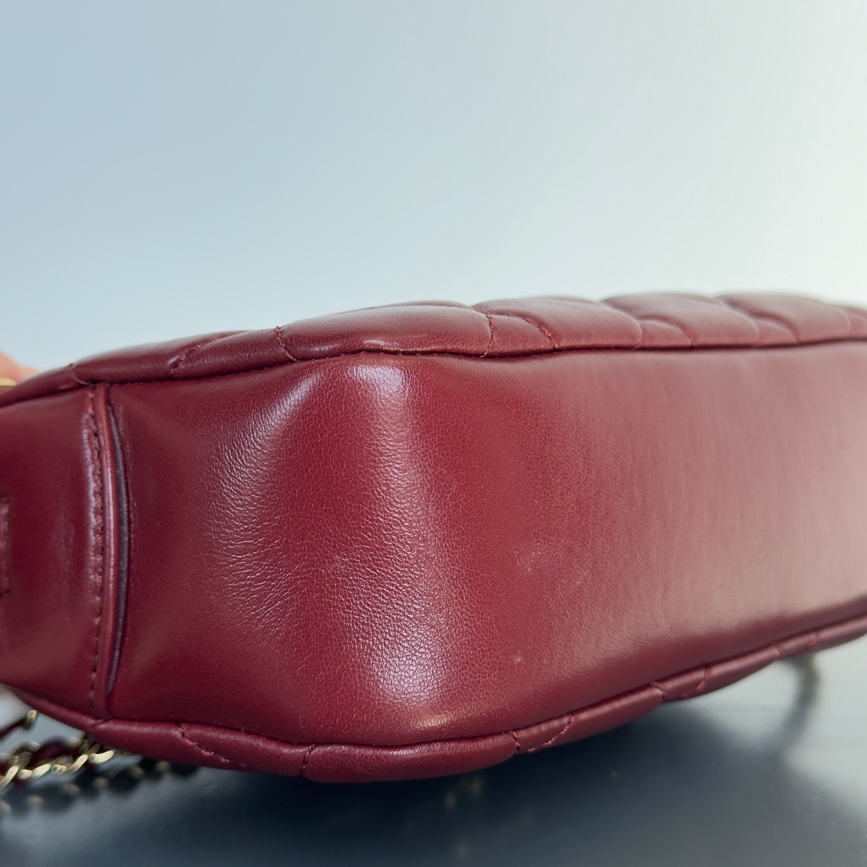 Chanel Burgundy Quilted Camera Bag - Queen May
