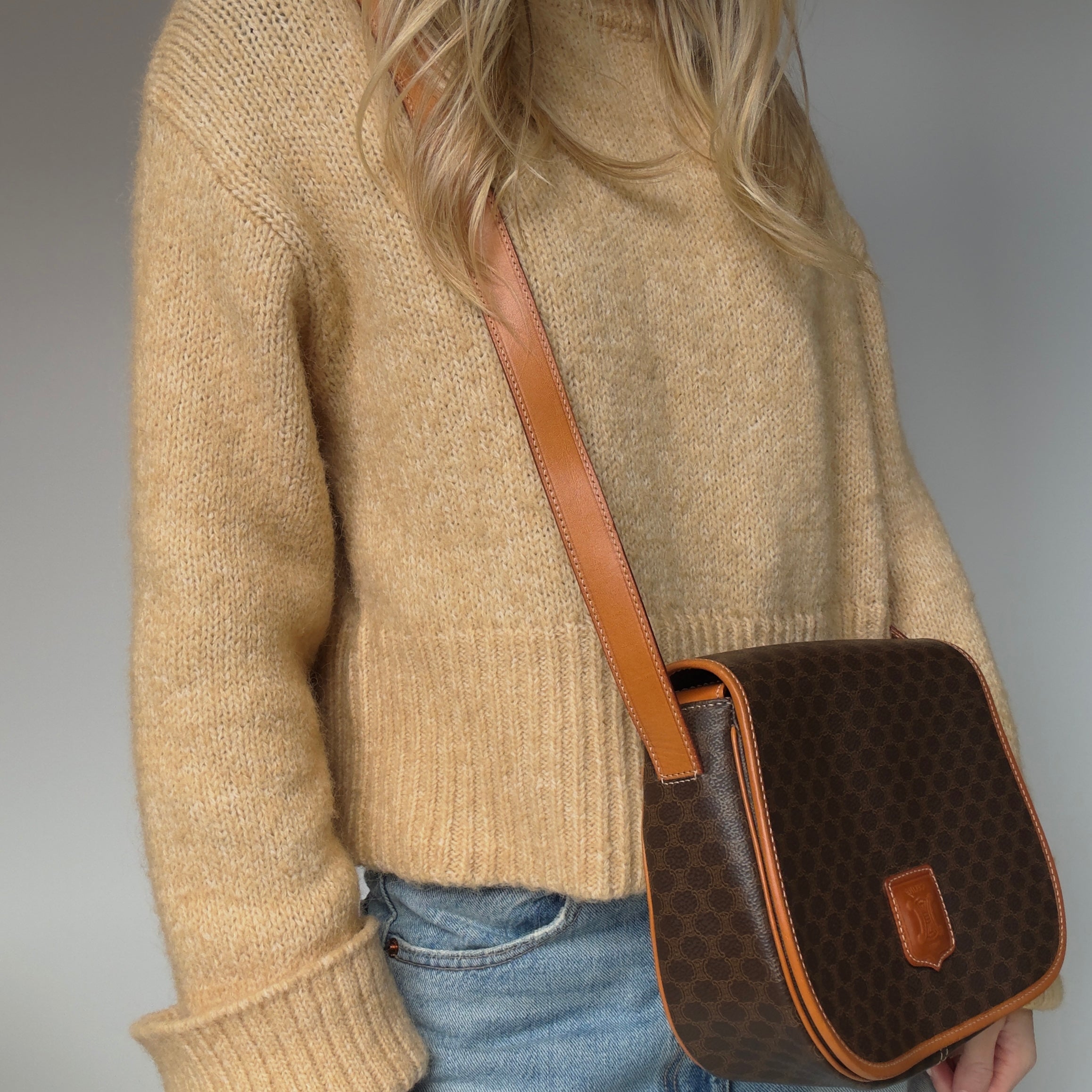 Vintage Celine Macadam Triomphe Shoulder Bag - Queen May