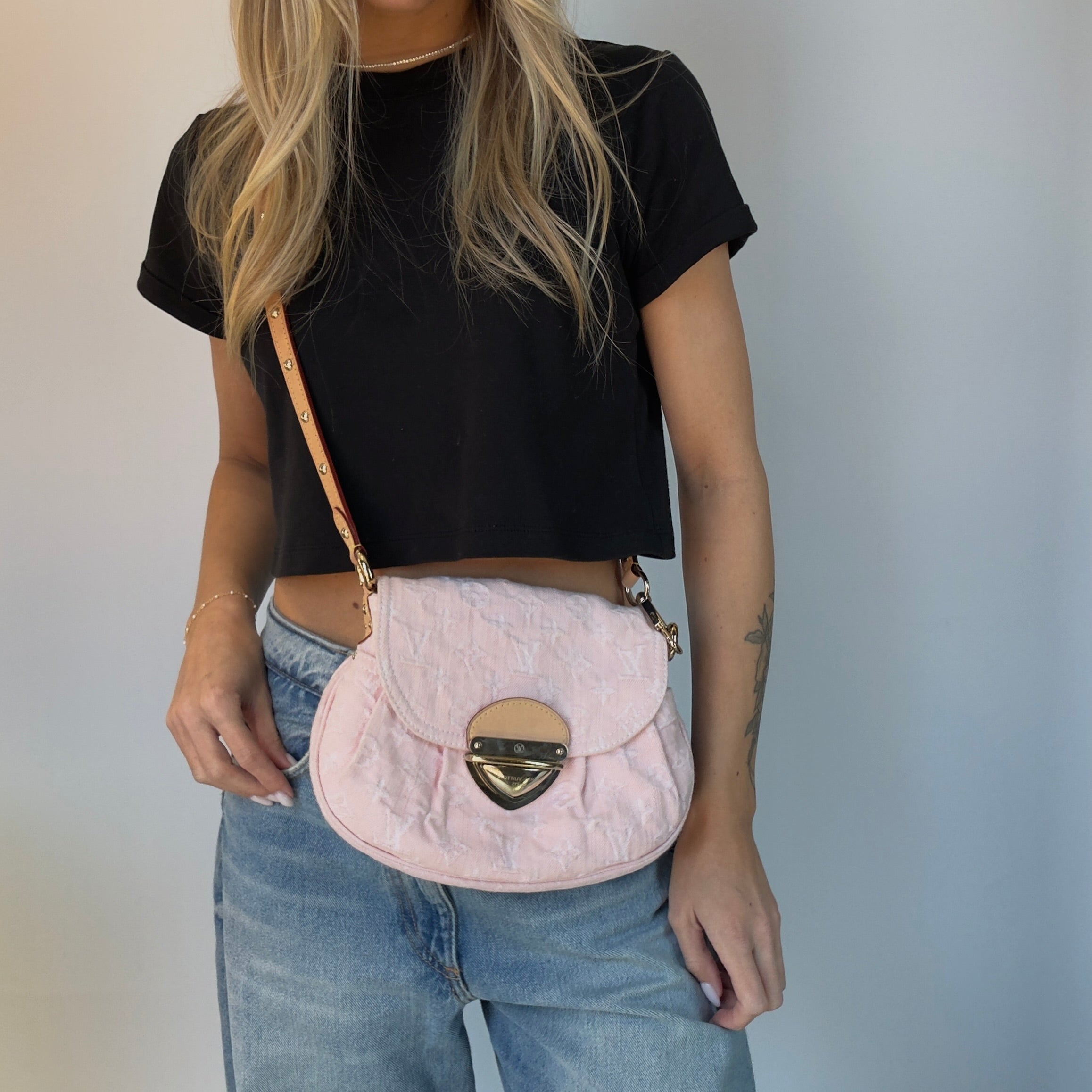 Louis Vuitton Pink Sunset Denim Monogram Bag - Queen May