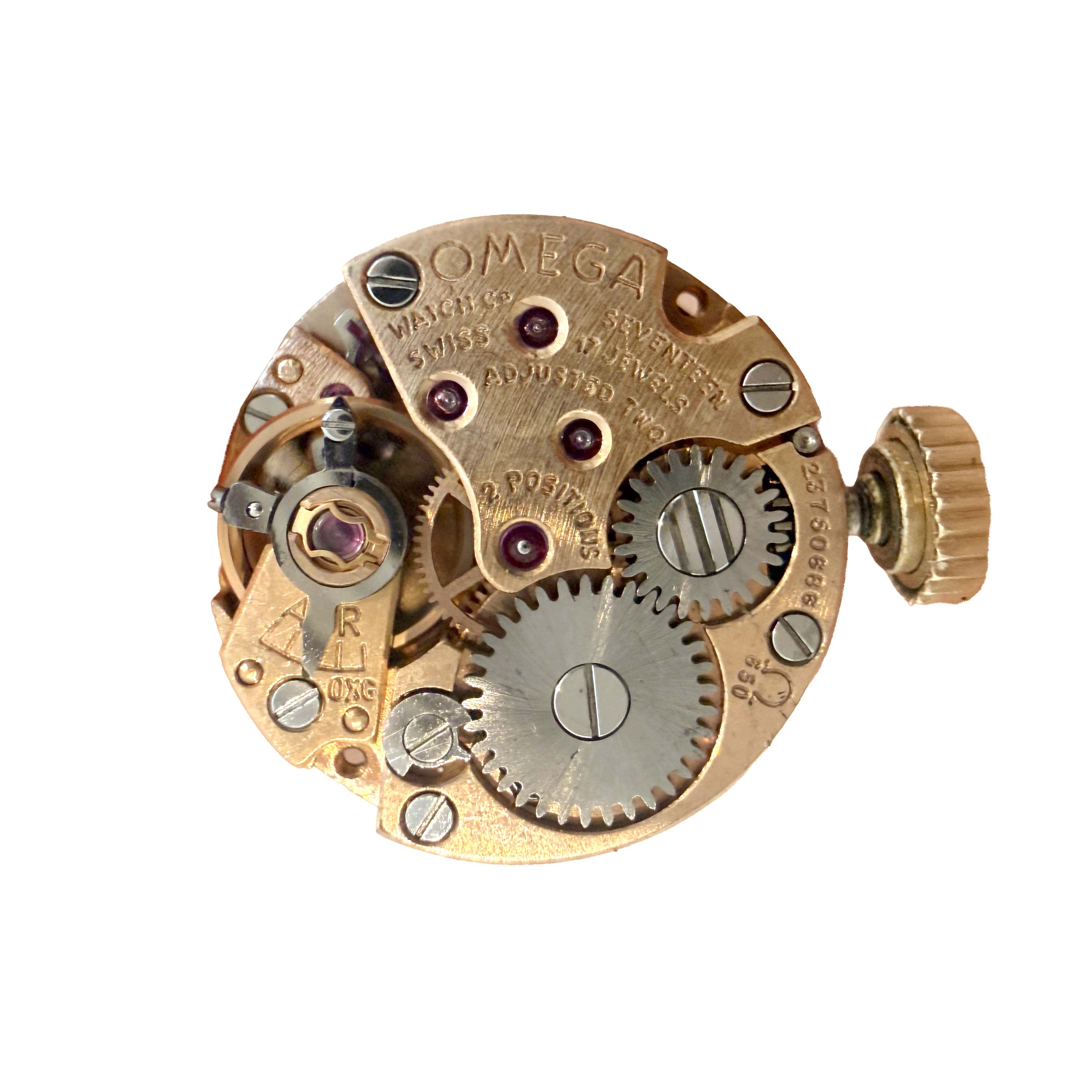 Vintage Omega 14K Yellow Gold Woven Mesh Bracelet Diamond Cocktail Watch