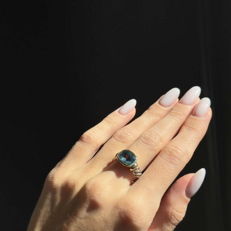 David Yurman Petit Noblesse Ring Blue Topaz - Queen May