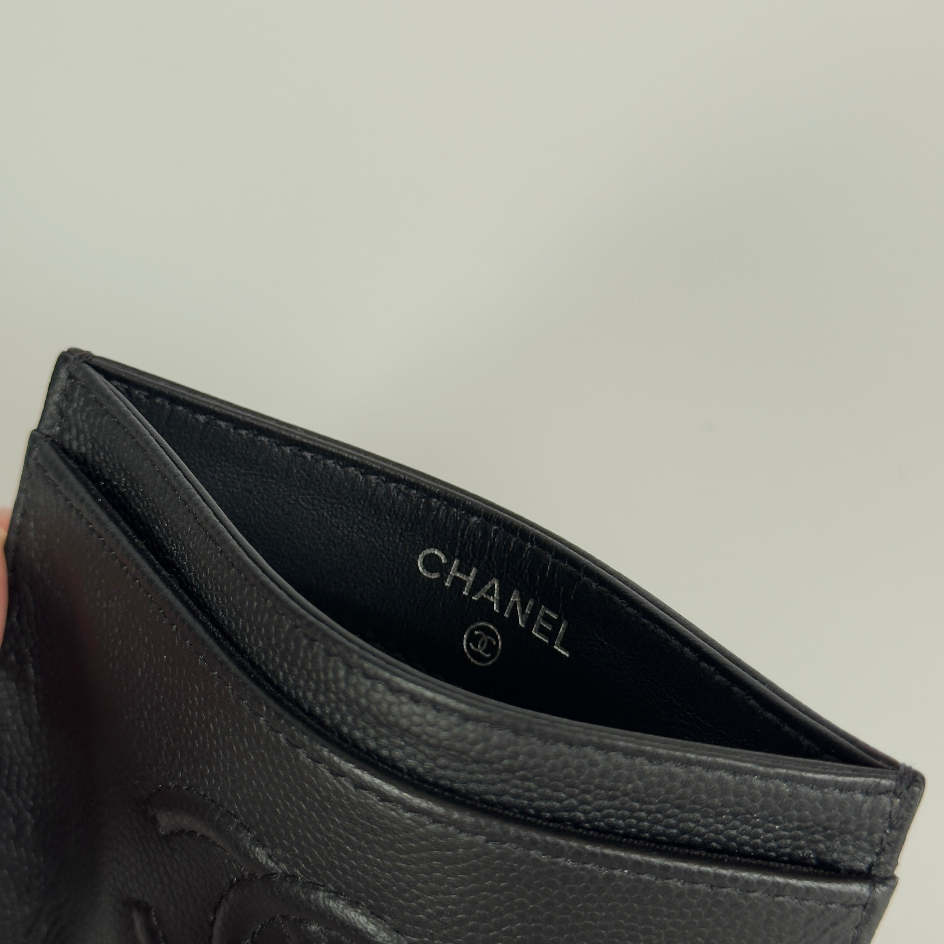 Chanel CC Black Caviar Leather Card Holder - Queen May