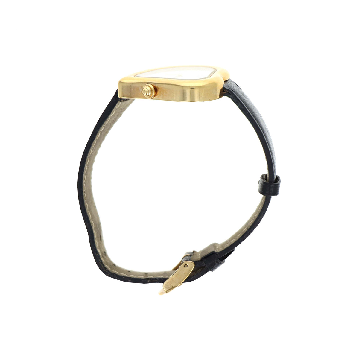 Vintage Yves Saint Laurent Heart Watch with Black Leather Strap