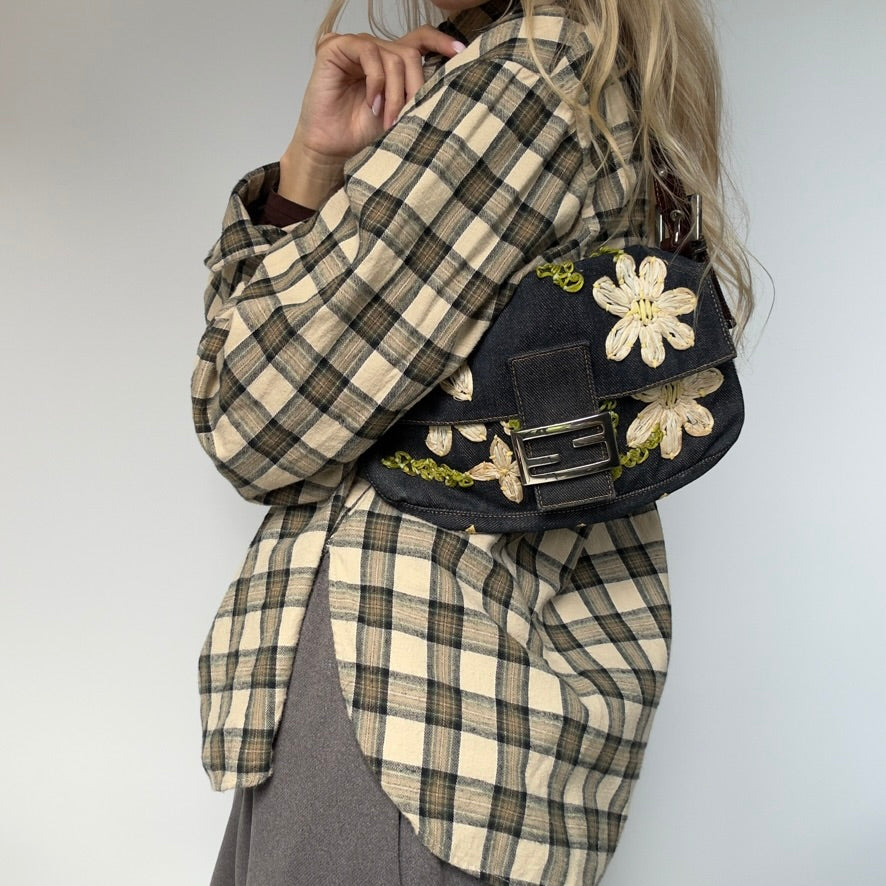 Fendi Denim Floral Baguette - Queen May