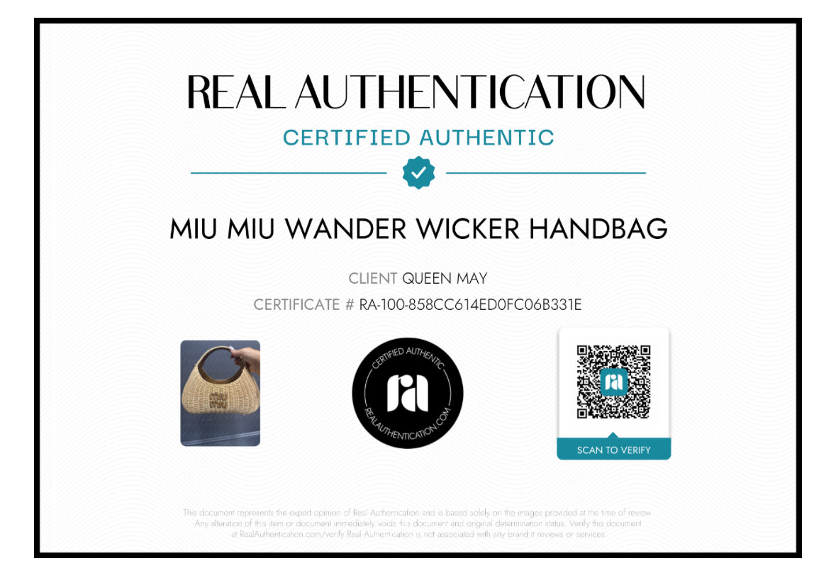 Miu Miu Wander Handbag Wicker - Queen May