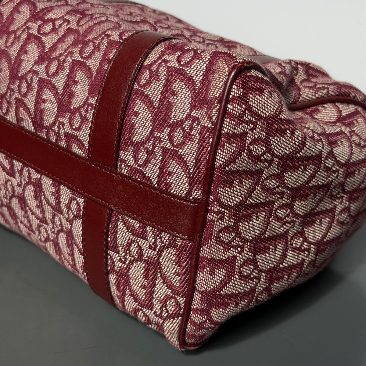 Christian Dior Monogram Boston Bag Red