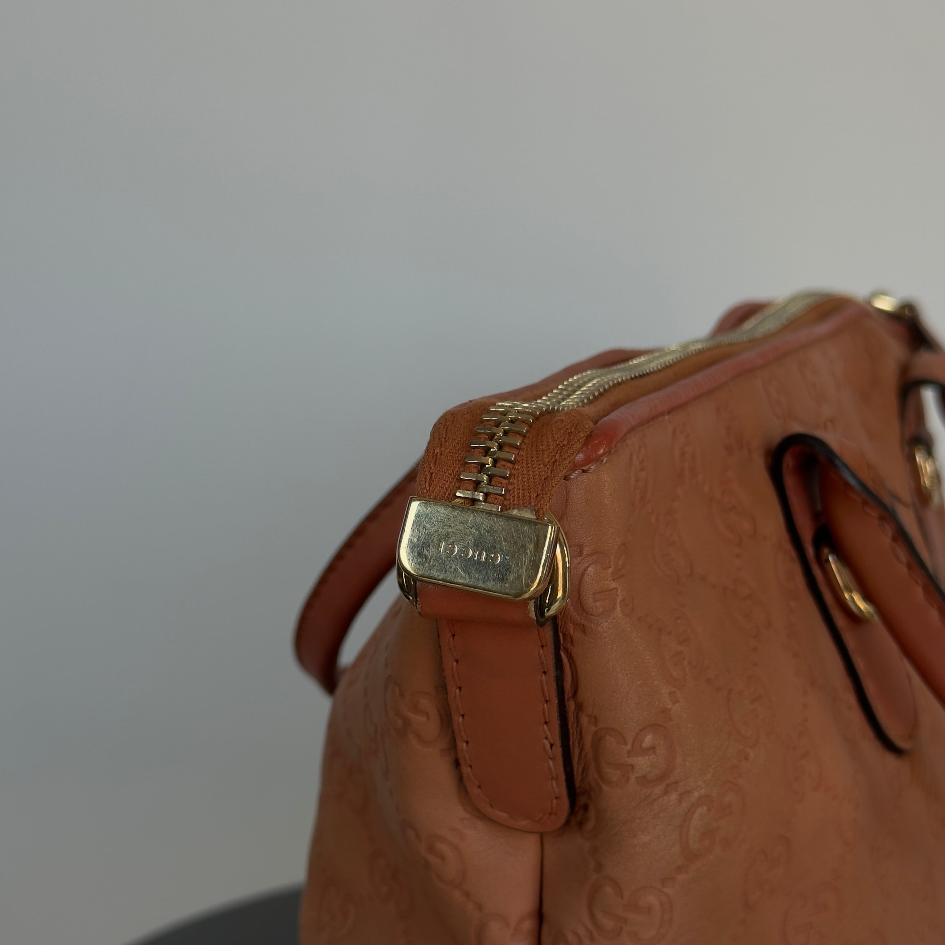 Gucci Leather Heart Bit GG Peach Tote - Queen May