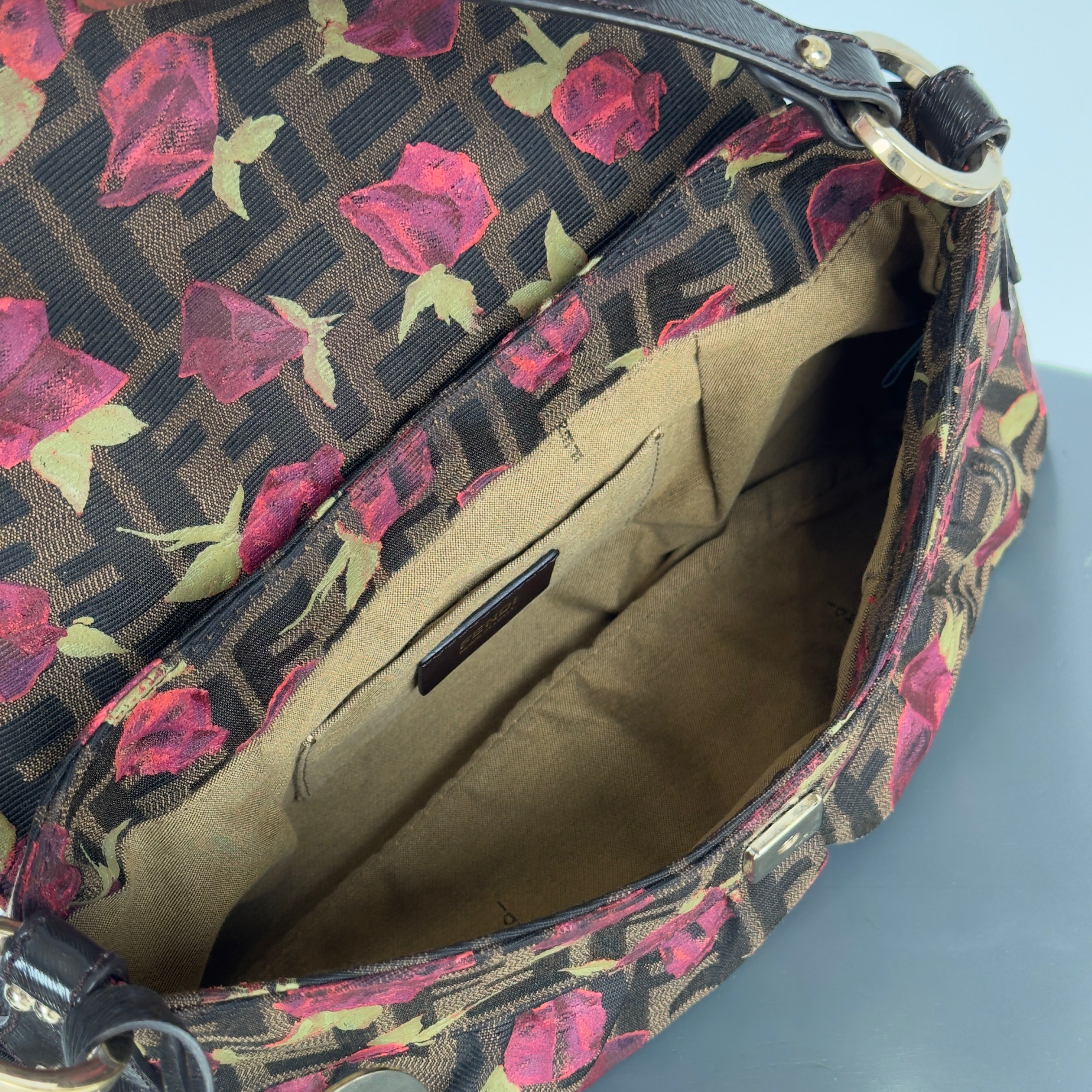 Fendi Zucca Roses Canvas Medium Chef Shoulder Bag - Queen May