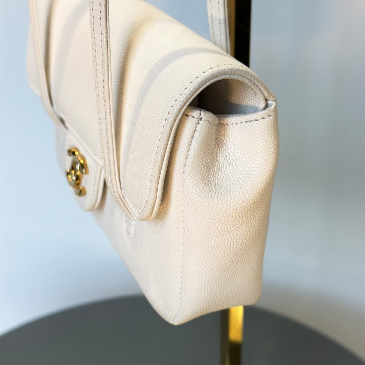Chanel Mini Preppy Coco White Caviar Leather - Queen May