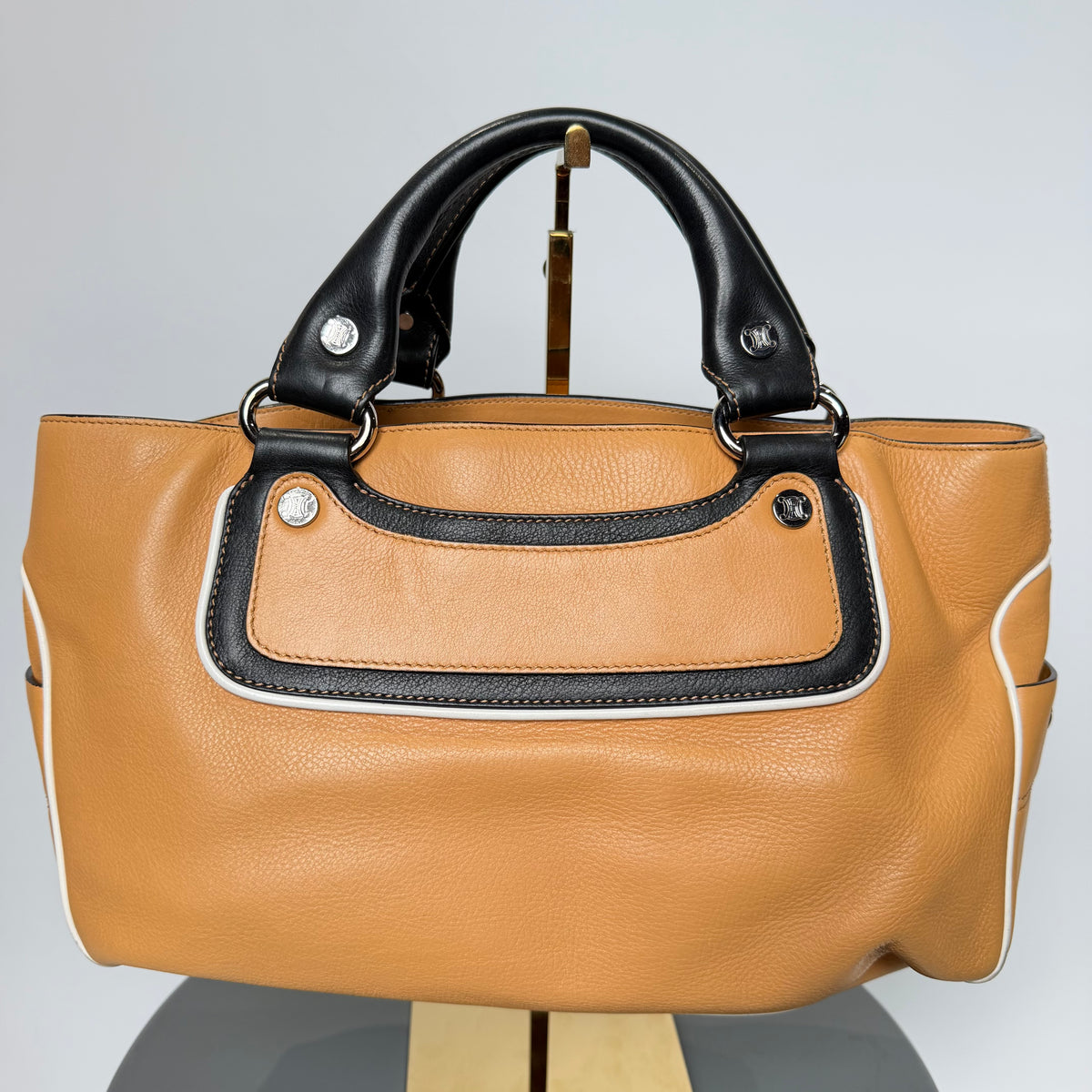 Vintage Celine Leather Boogie Bag Tan