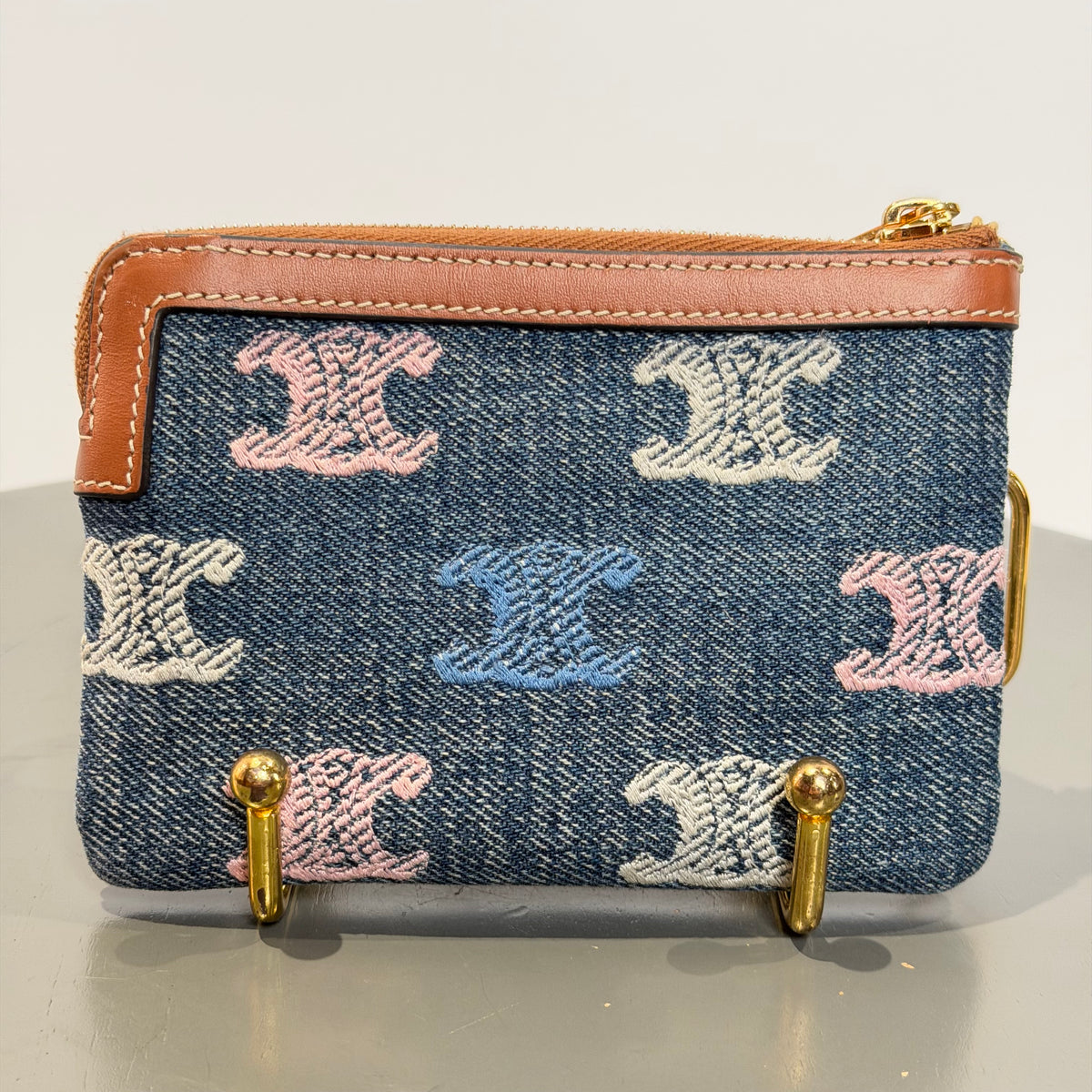 Celine Triomphe Denim Coin Purse