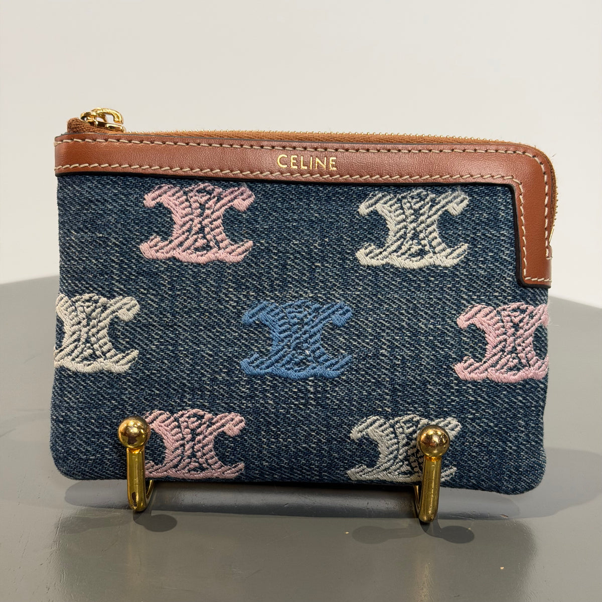 Celine Triomphe Denim Coin Purse