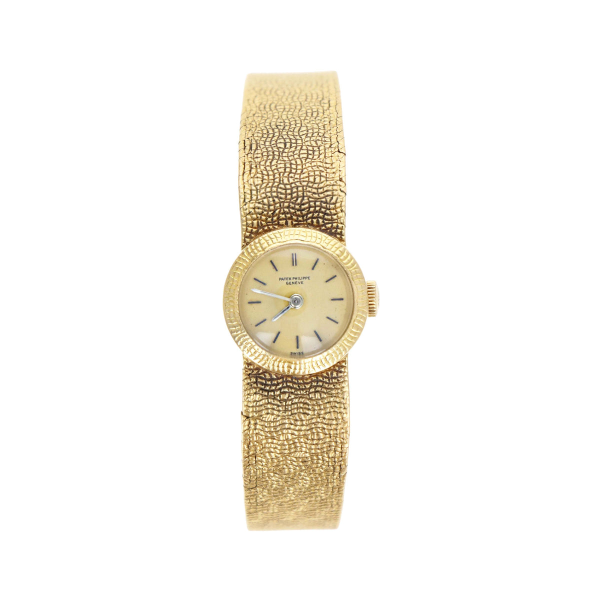 Patek Philippe Reference 3306/23 18K Yellow Gold Hobnail Bezel Ladies Vintage Watch - Queen May