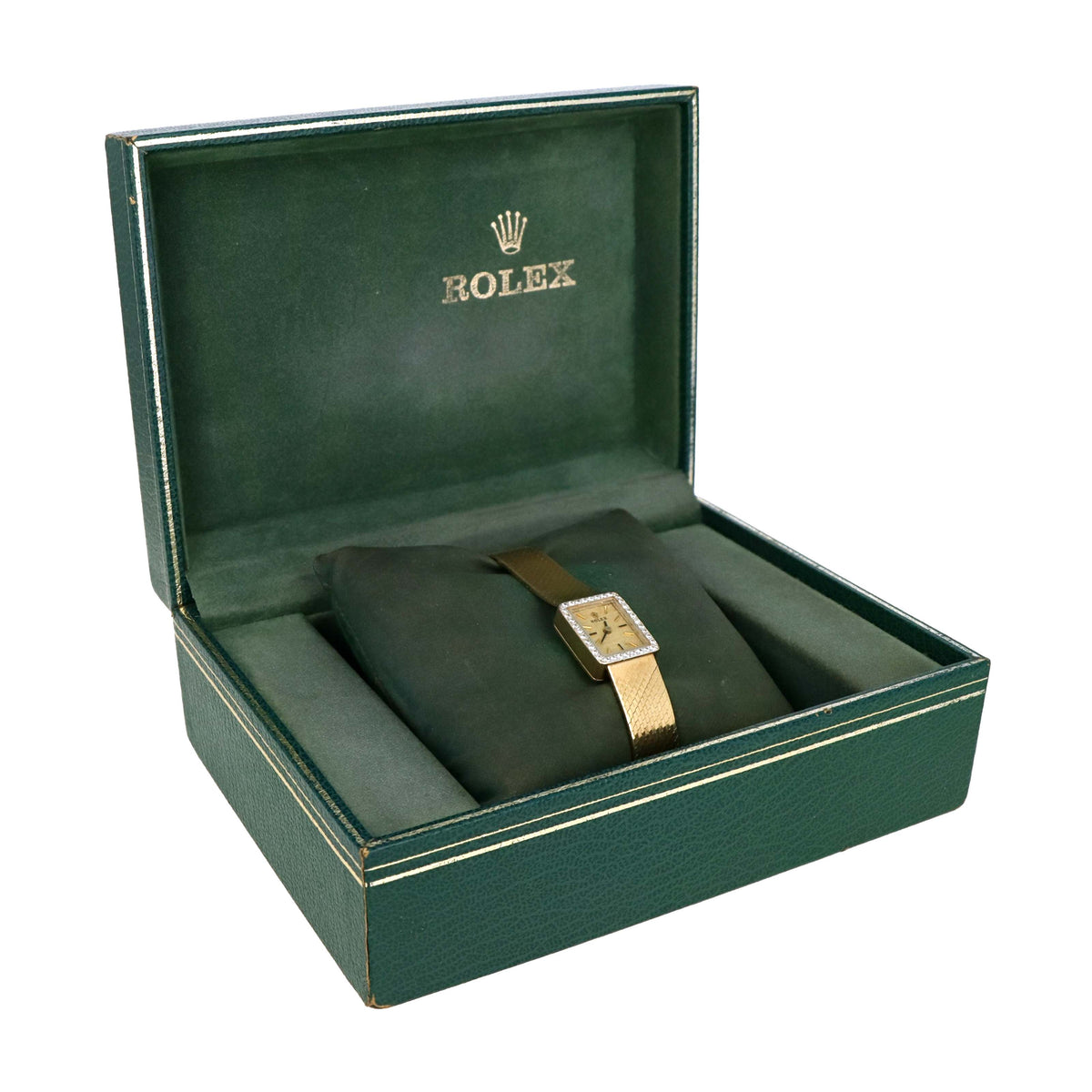 Vintage Rolex Ladies 14K Yellow Gold Diamond Bezel Mechanical Movement Watch - Queen May