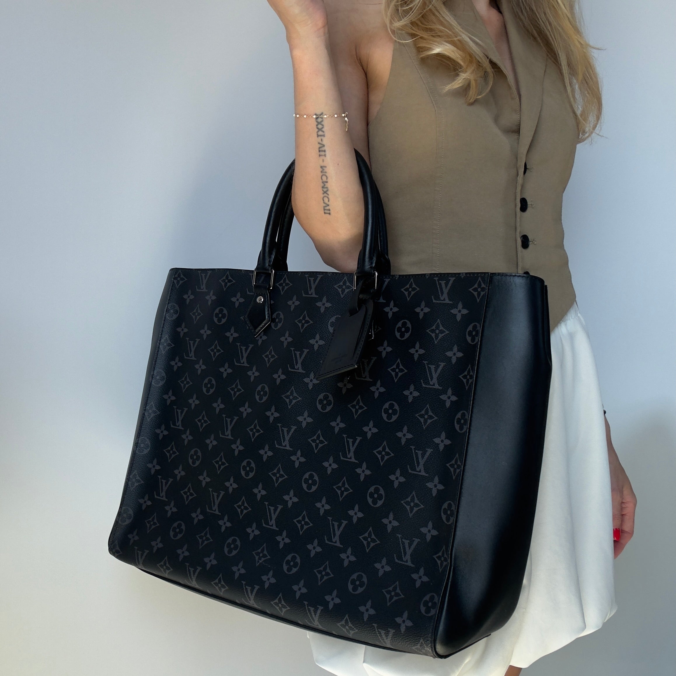 Louis Vuitton Monogram Eclipse Grand Sac Tote with Pouch - Queen May