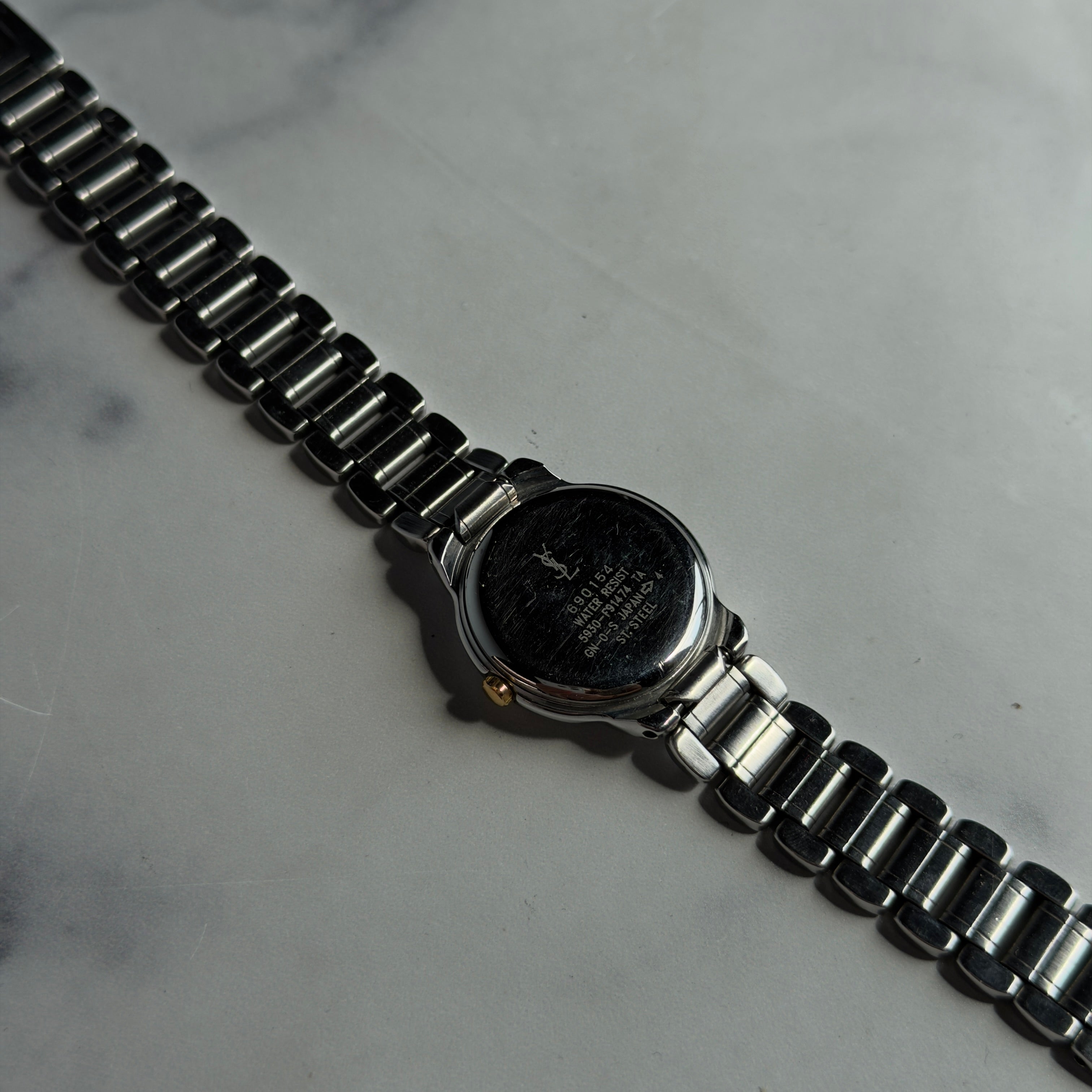 Vintage Yves Saint Laurent Two Tone Round Watch