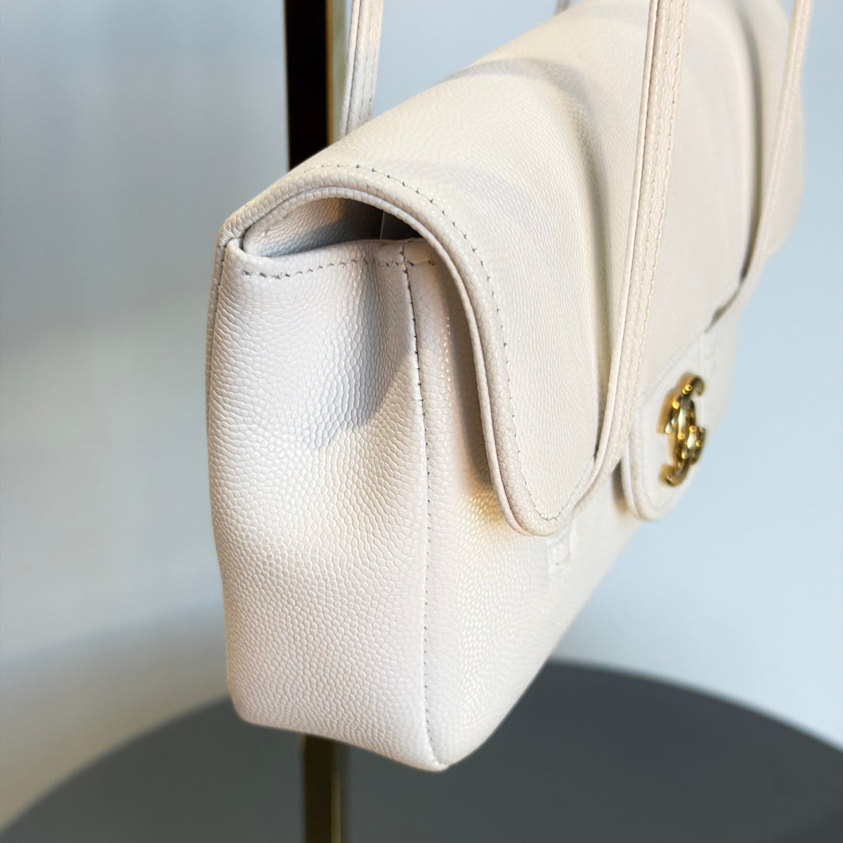 Chanel Mini Preppy Coco White Caviar Leather - Queen May
