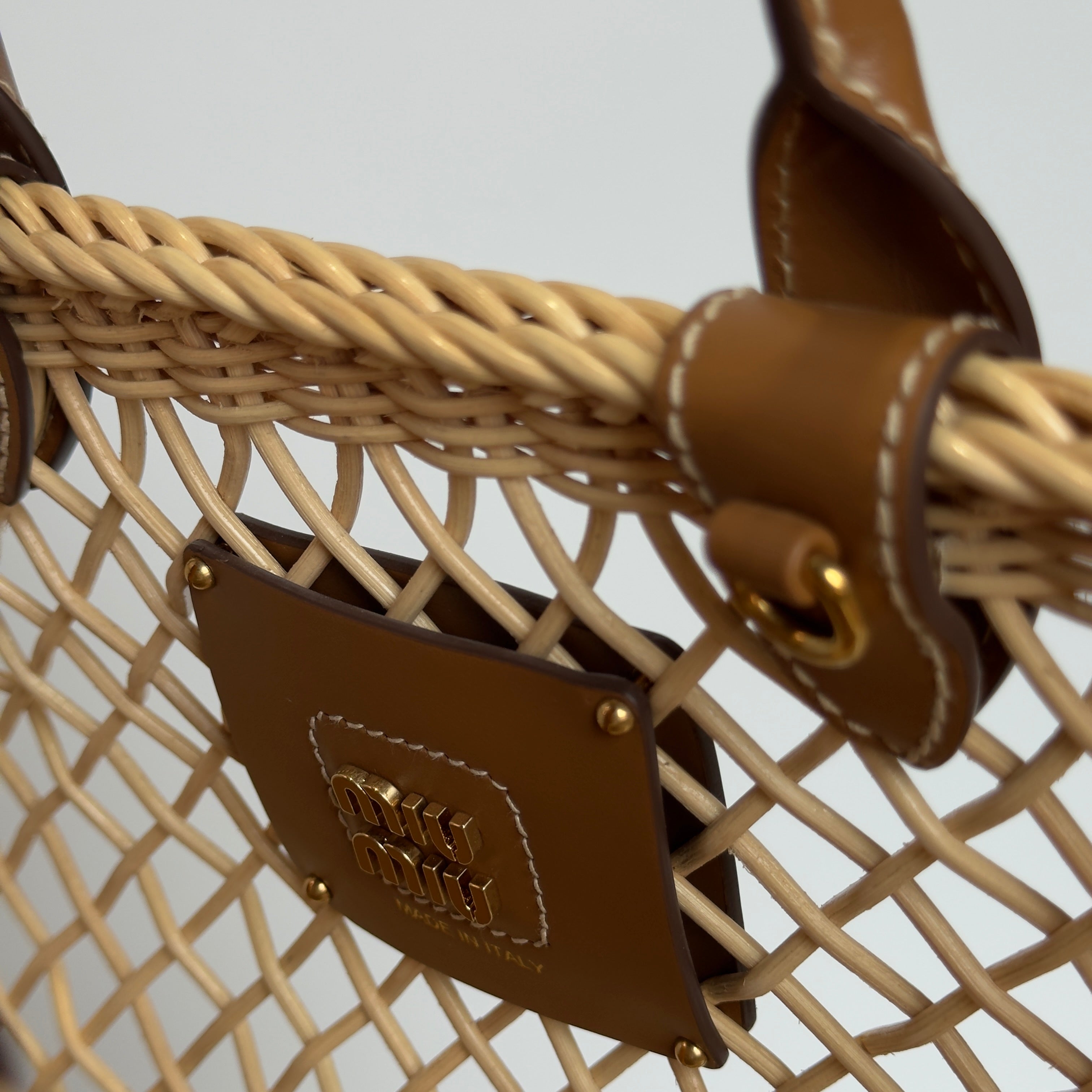 Miu Miu Rattan Basket Bag