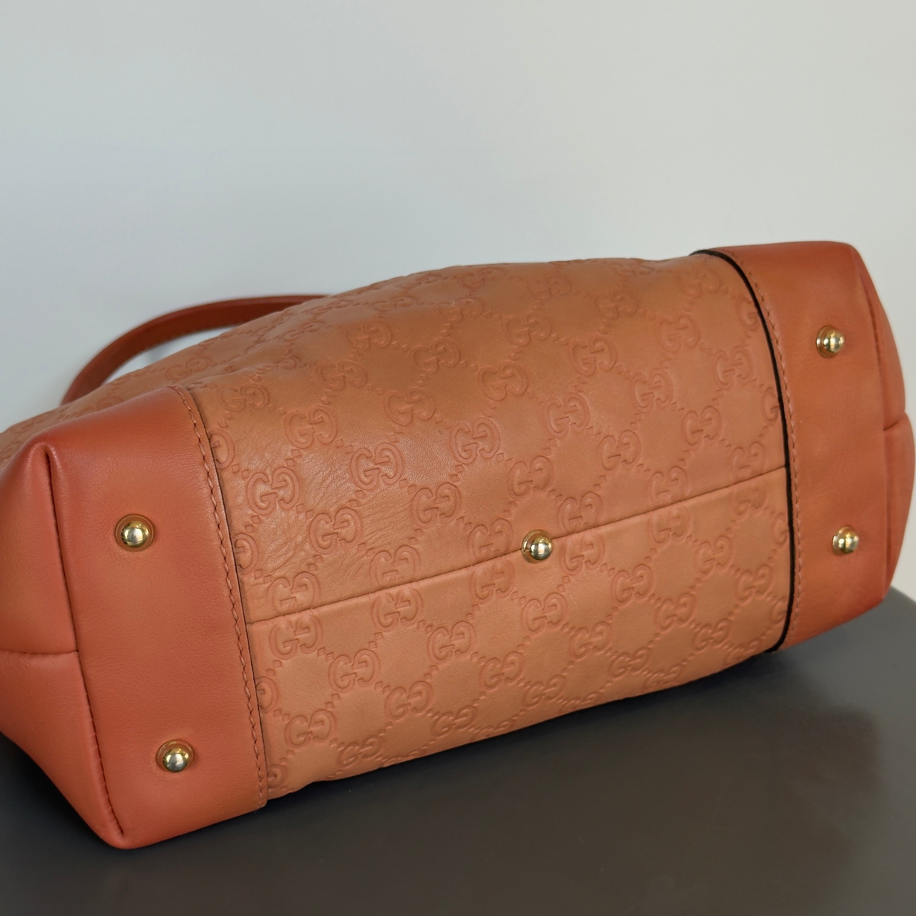 Gucci Leather Heart Bit GG Peach Tote - Queen May