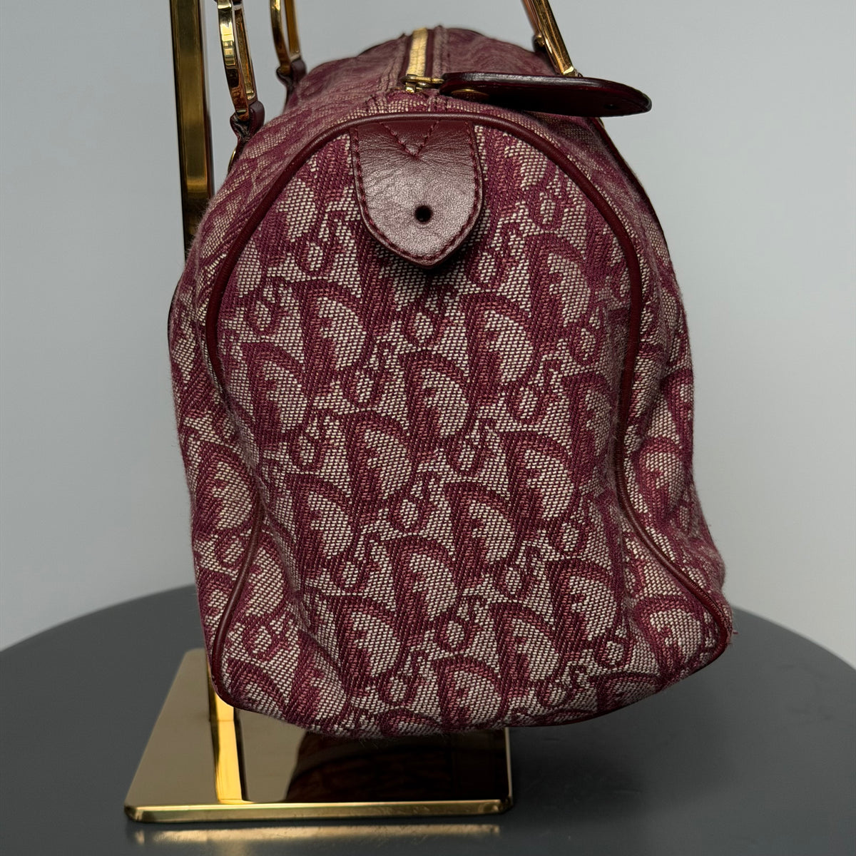 Christian Dior Monogram Boston Bag Red
