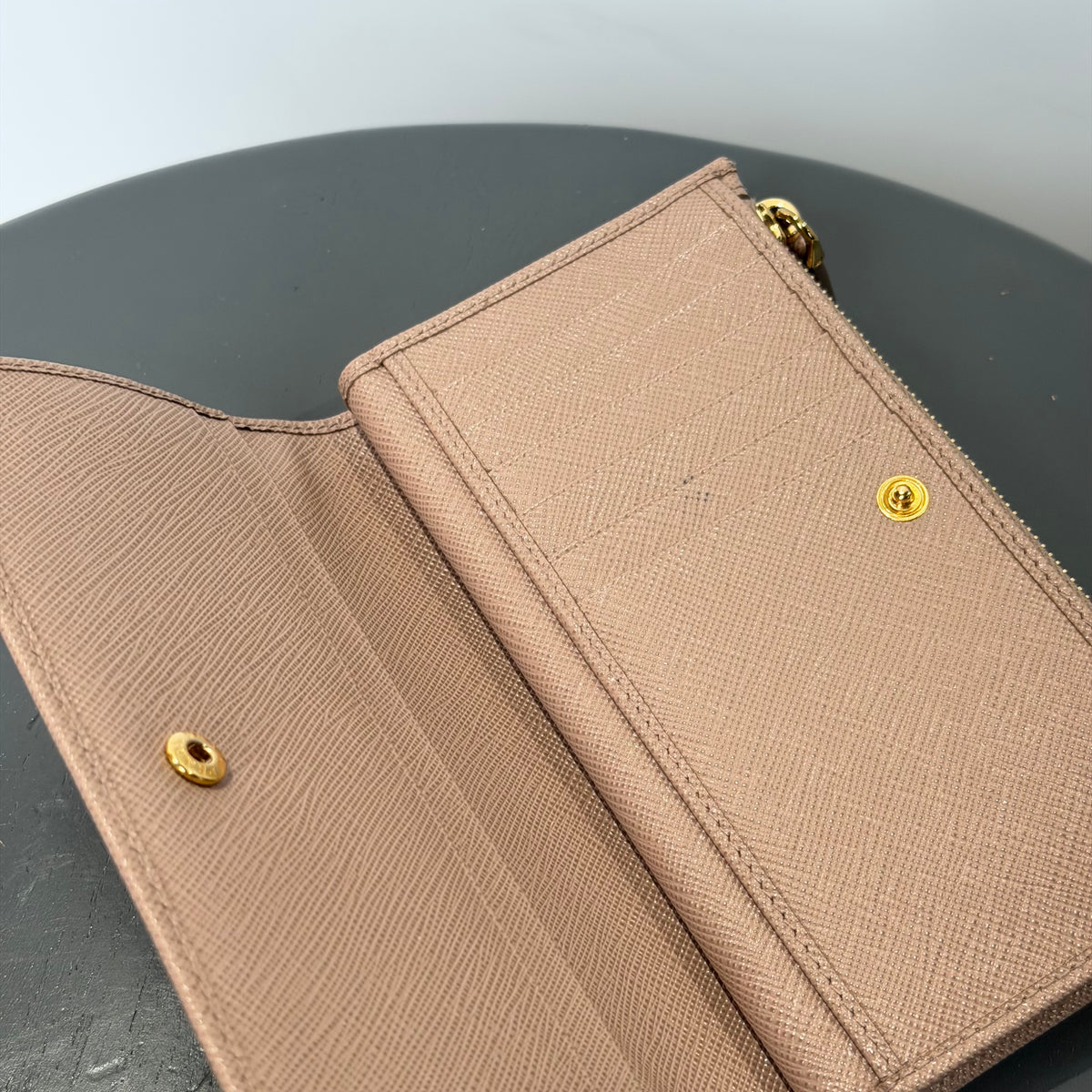 Prada Saffiano Wallet Beige