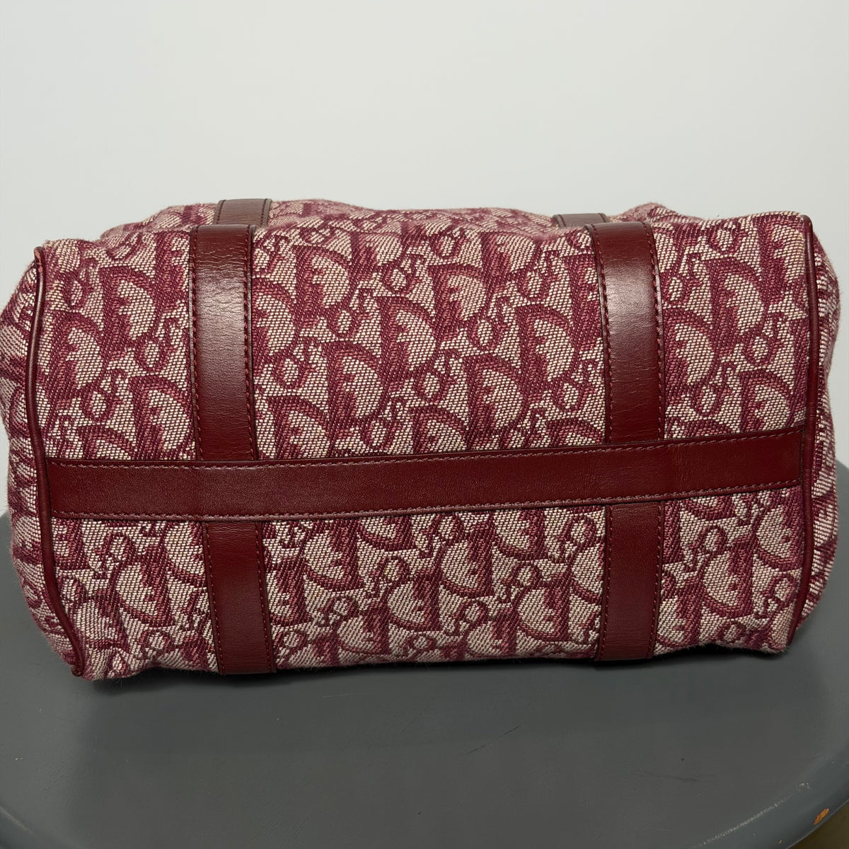 Christian Dior Monogram Boston Bag Red