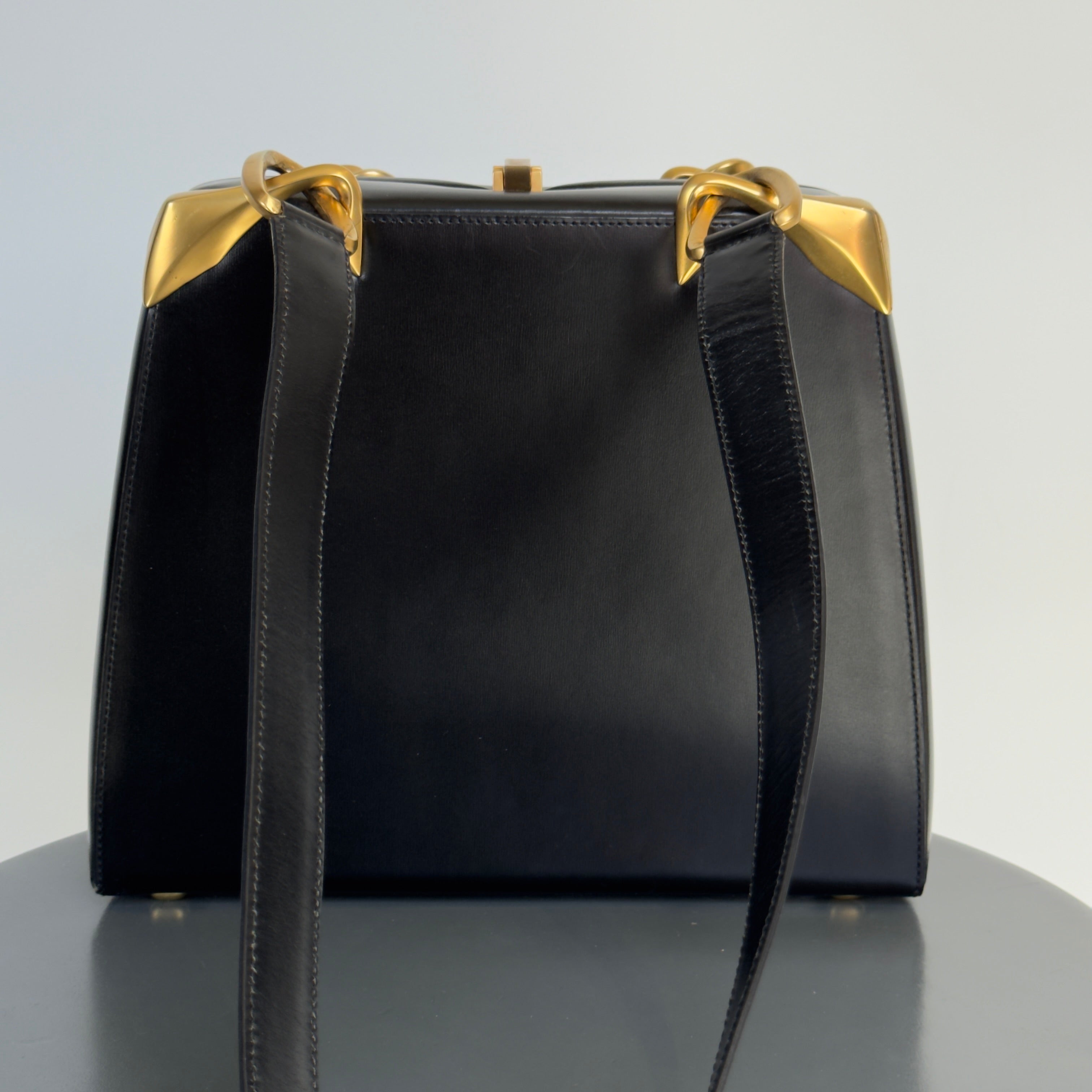 Celine Leather Shoulder Bag Matte Black - Queen May