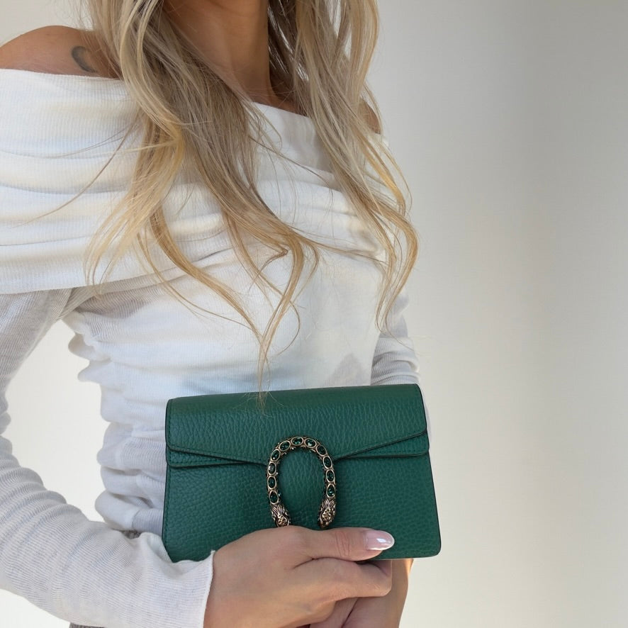 Gucci Dollar Green Calfskin Super Mini Dionysus Crossbody Bag - Queen May
