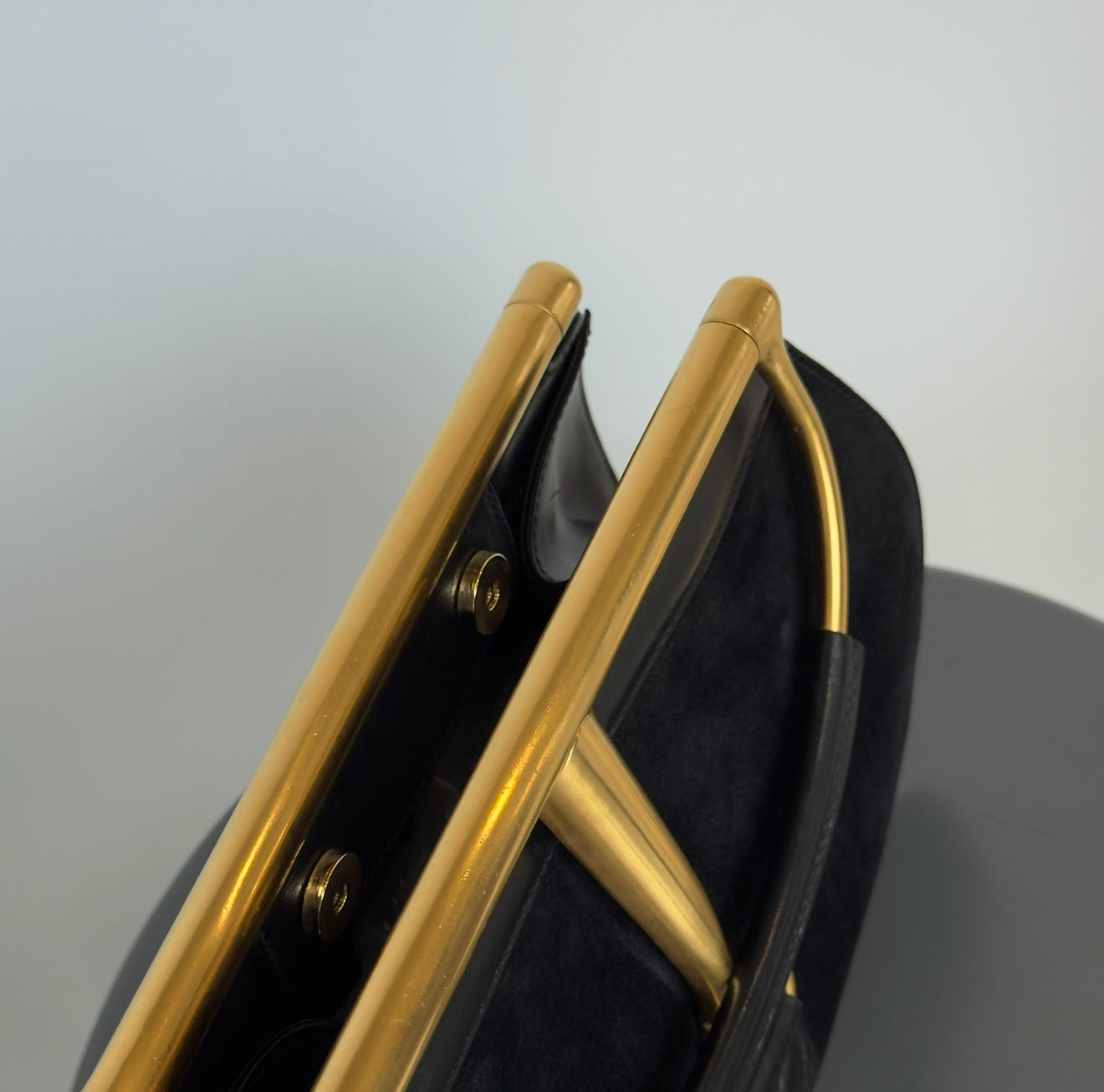 Ultra Rare Vintage Gucci Snafflebit Bag Black Suede - Queen May