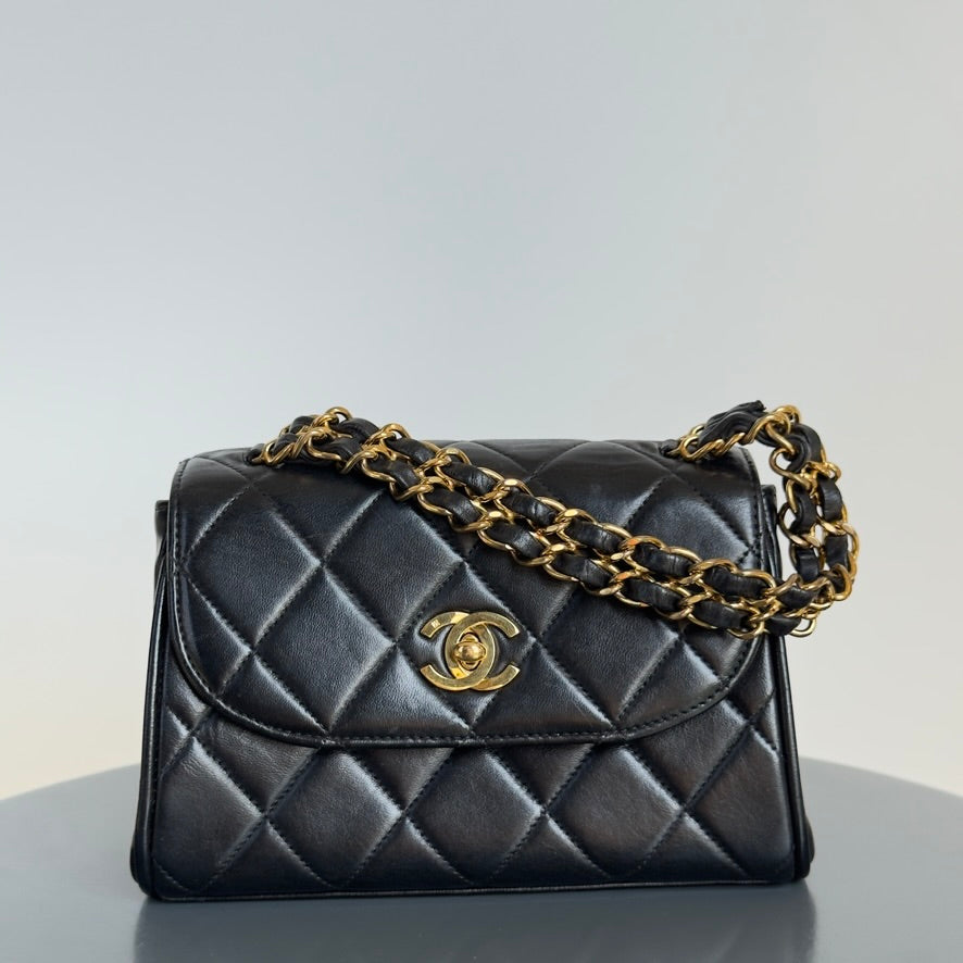 Rare Vintage Chanel Single Flap Gold Plated Metal Chain Handle - Queen May