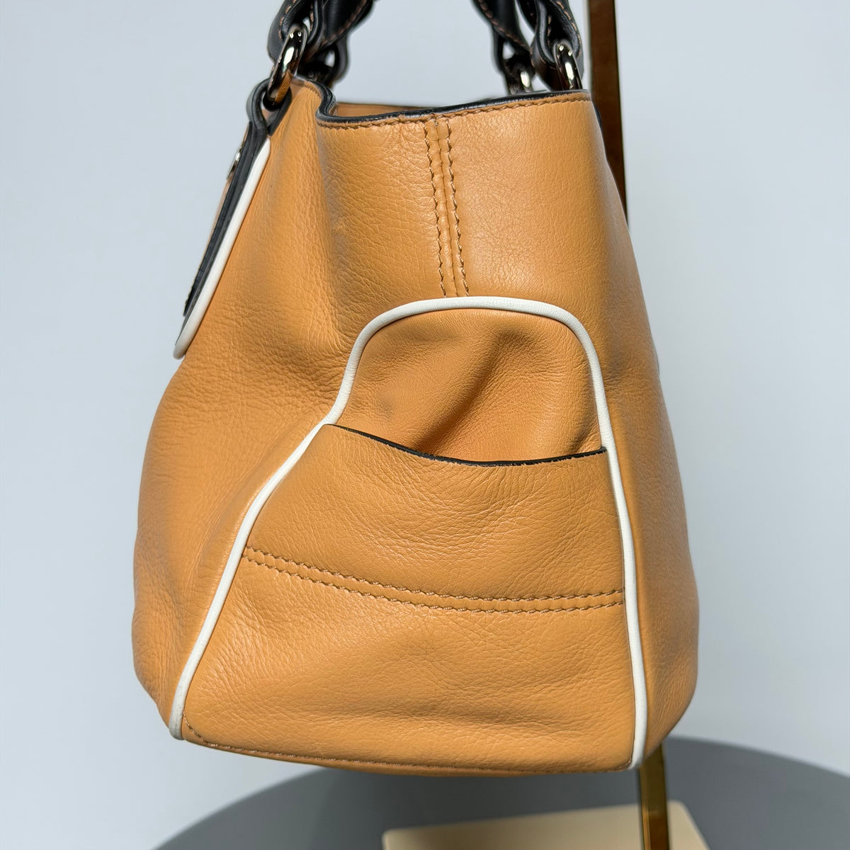 Vintage Celine Leather Boogie Bag Tan