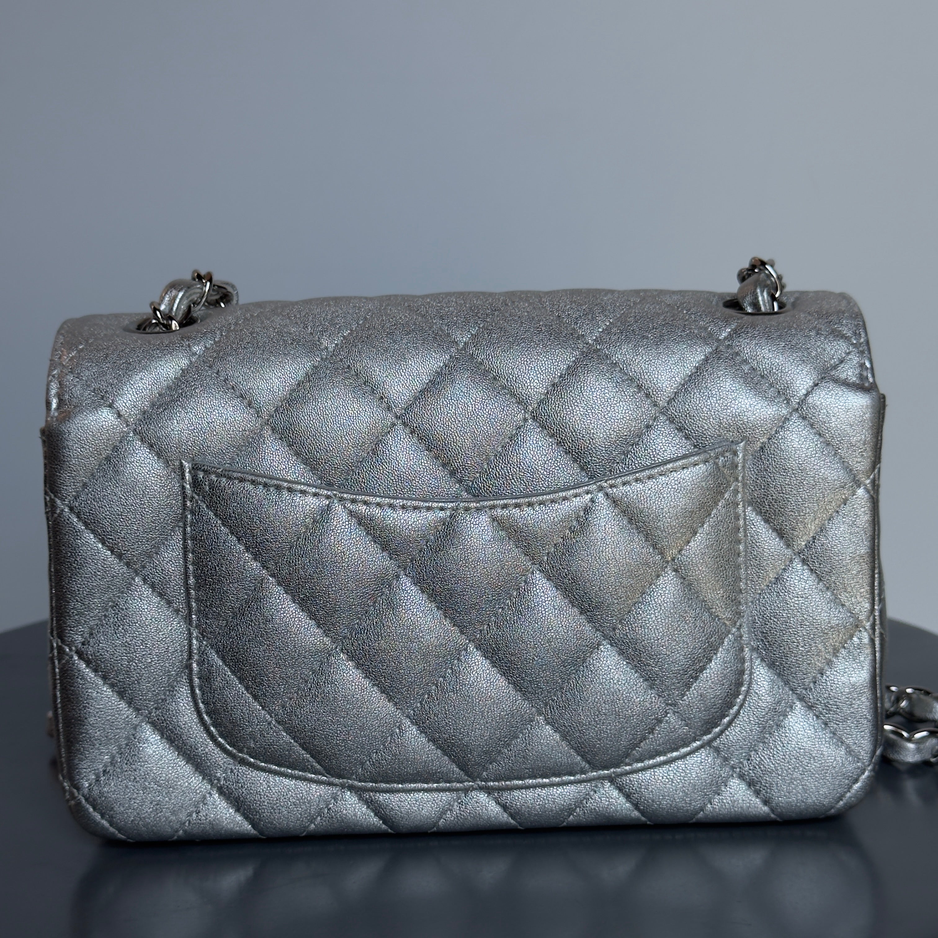 Chanel Metallic Rectangular Flap Silver - Queen May