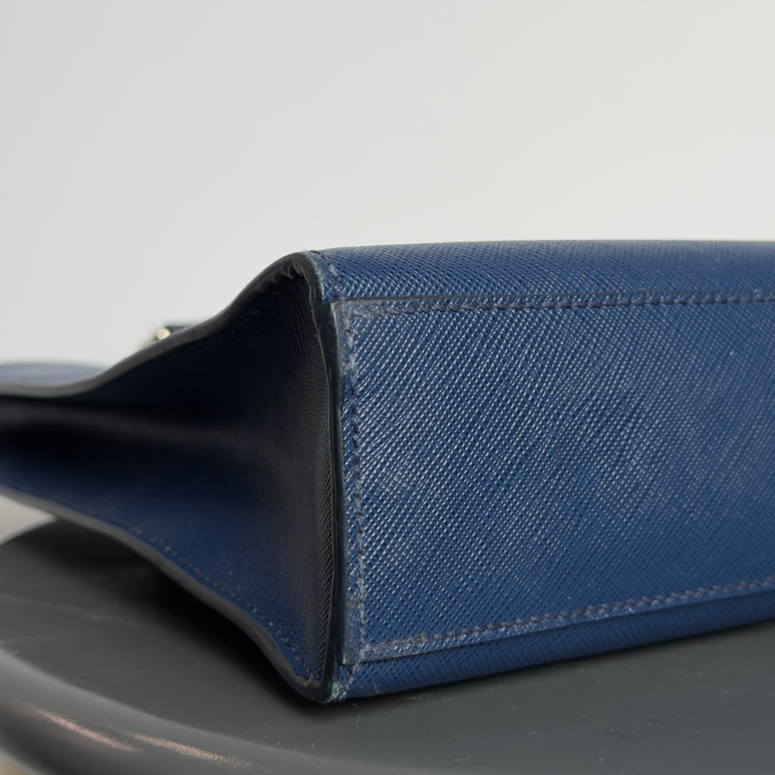 Prada Blue Saffiano Leather Tote