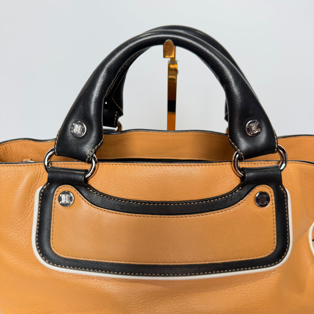 Vintage Celine Leather Boogie Bag Tan