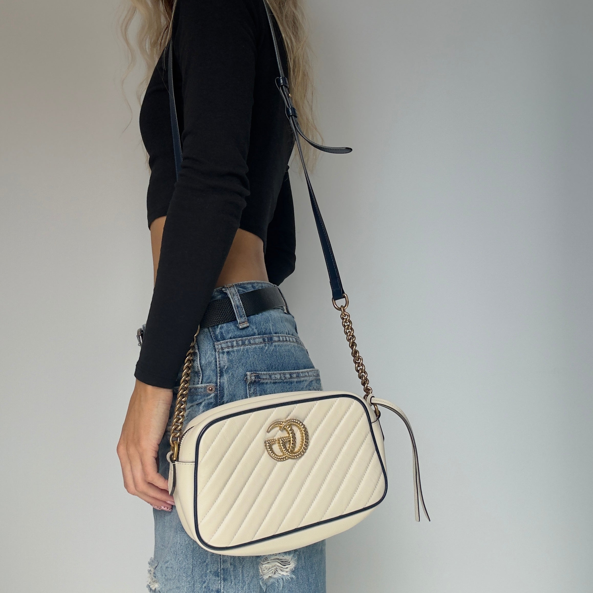 Gucci Double G Marmont Small Cream - Queen May